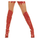 cubrebotas rojas de vinilo complemento para look diablesa o estilo sexy en fiestas temáticas