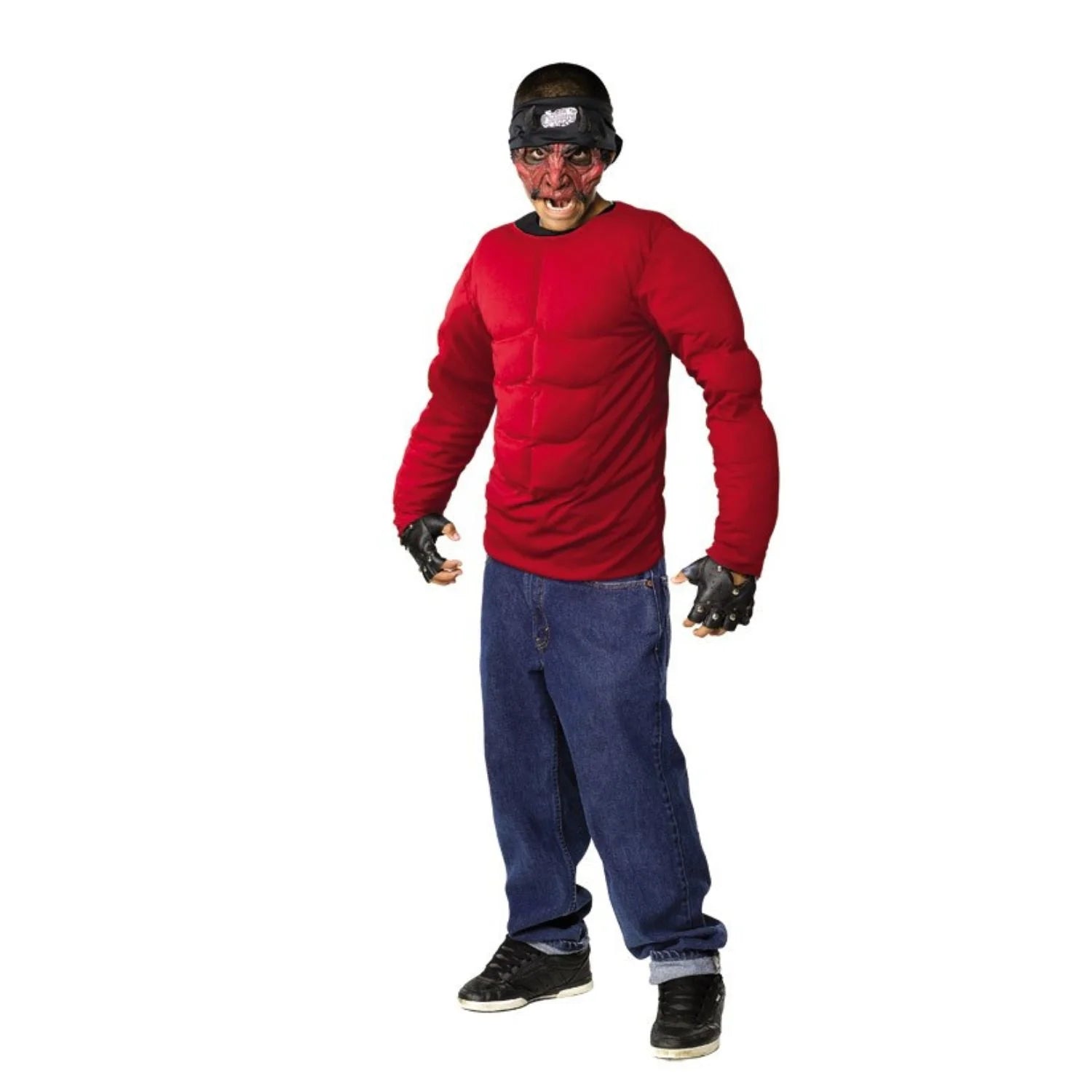 cuerpo musculoso rojo adulto temática demonio halloween monstruo