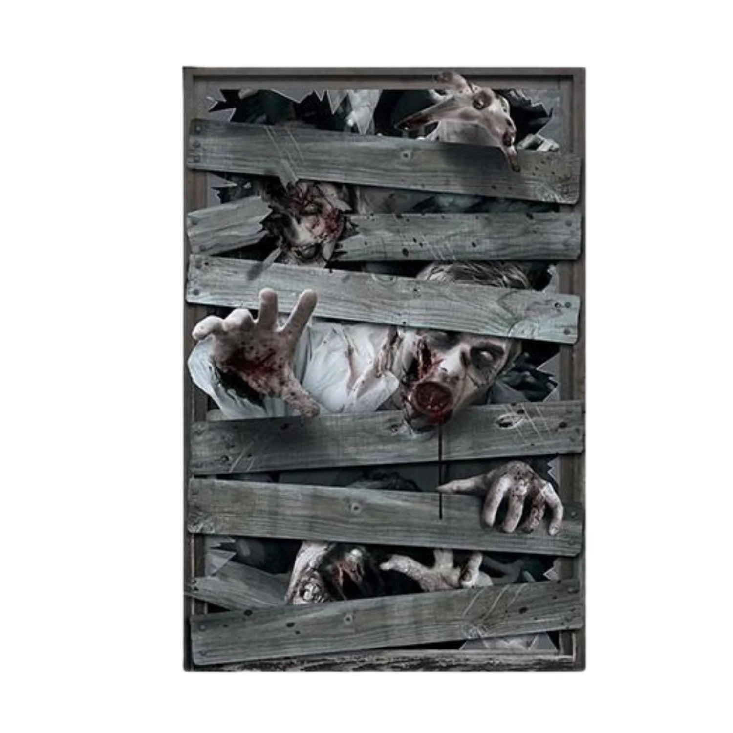 decoración de ventana zombies 80x120 complemento para ambientación de terror Halloween