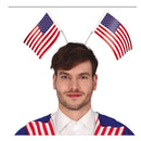 diadema con banderas de América complemento para look americano o fiesta temática patriótica