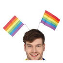 diadema con banderas arcoíris complemento para look orgullo o fiesta temática colorida