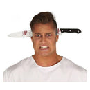 Diadema con cuchillo ensangrentado accesorio para disfraz de terror Halloween