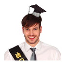 diadema con gorro de graduado complemento para look de graduación en fiestas o eventos temáticos