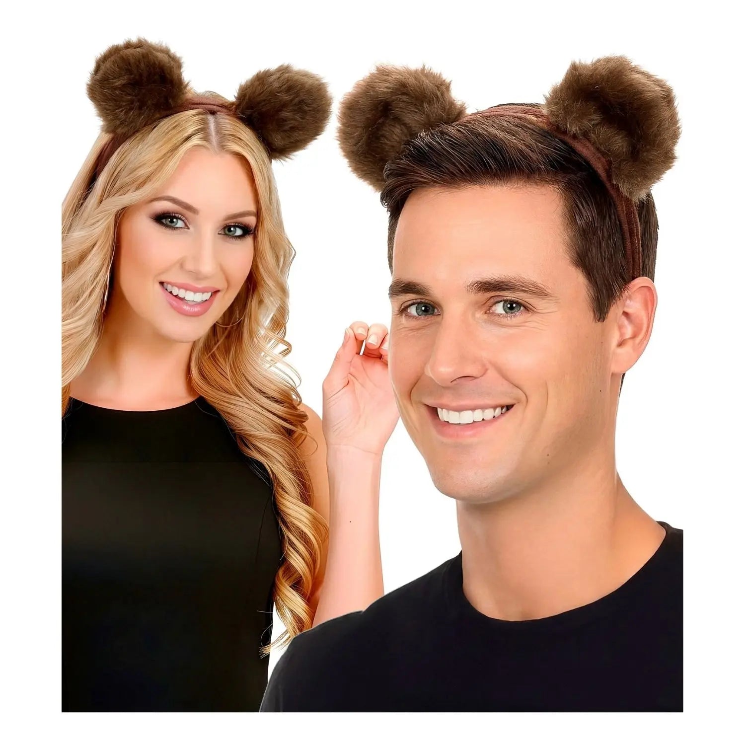 diadema con orejas de oso marrón complemento para look animal o de bosque en fiestas temáticas