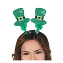 diadema St Patrick con chisteras complemento para look irlandés en fiestas de San Patricio o temáticas