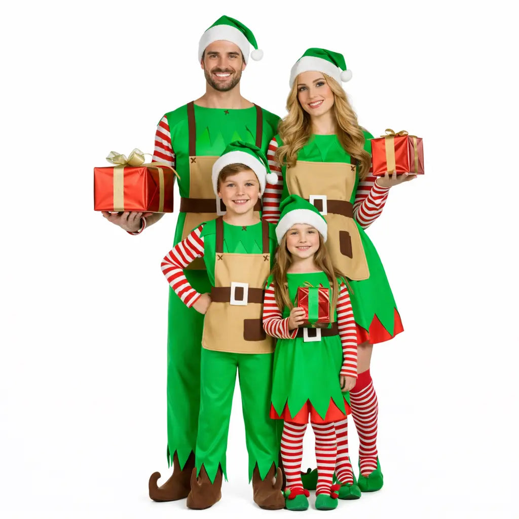 Grupo con disfraces de gnomos coloridos para Carnaval y fiestas