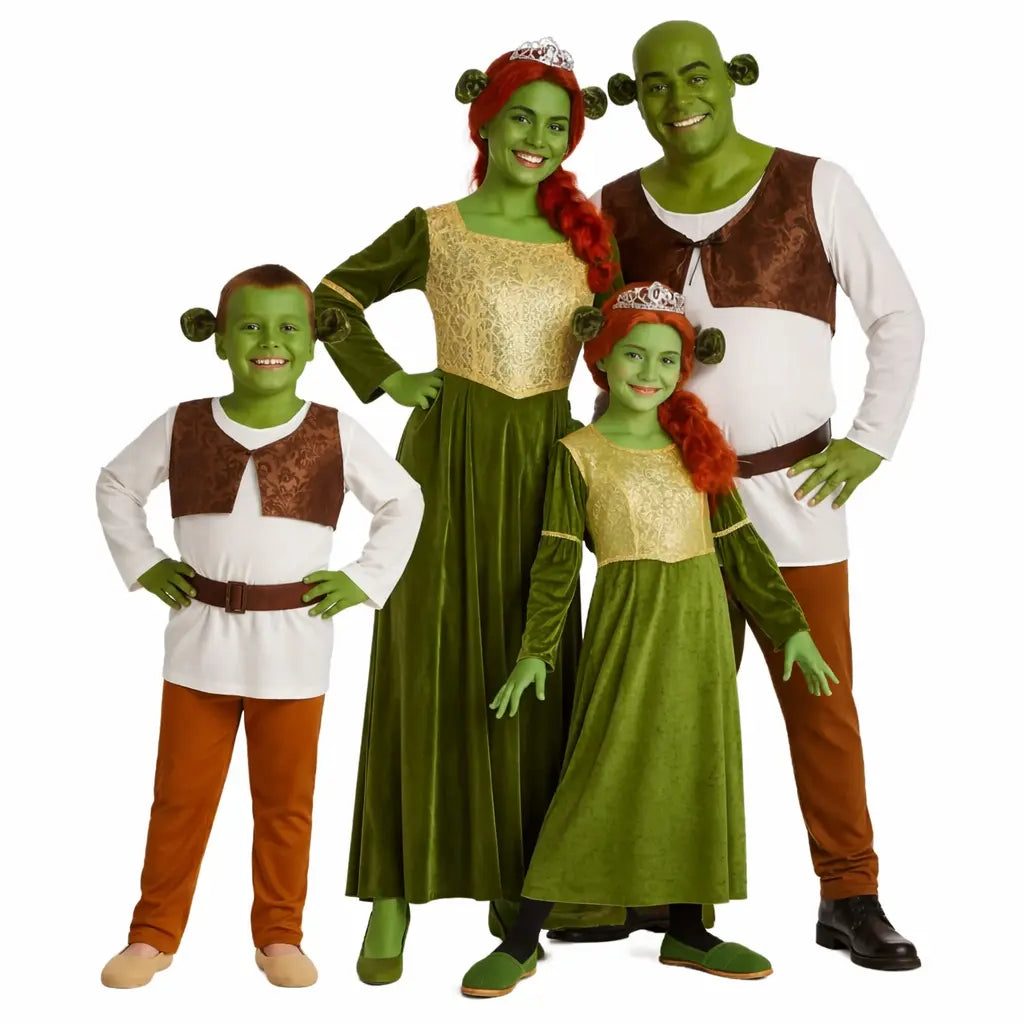 Disfraz De Ogro Verde Con Pintura Facial Y Orejas – Camiseta, Chaleco, Pantalones, Pintura Y Diadema, Talla XL (pecho Hasta 127 Cm), Perfecto Para Halloween Y Fiestas De Disfraces