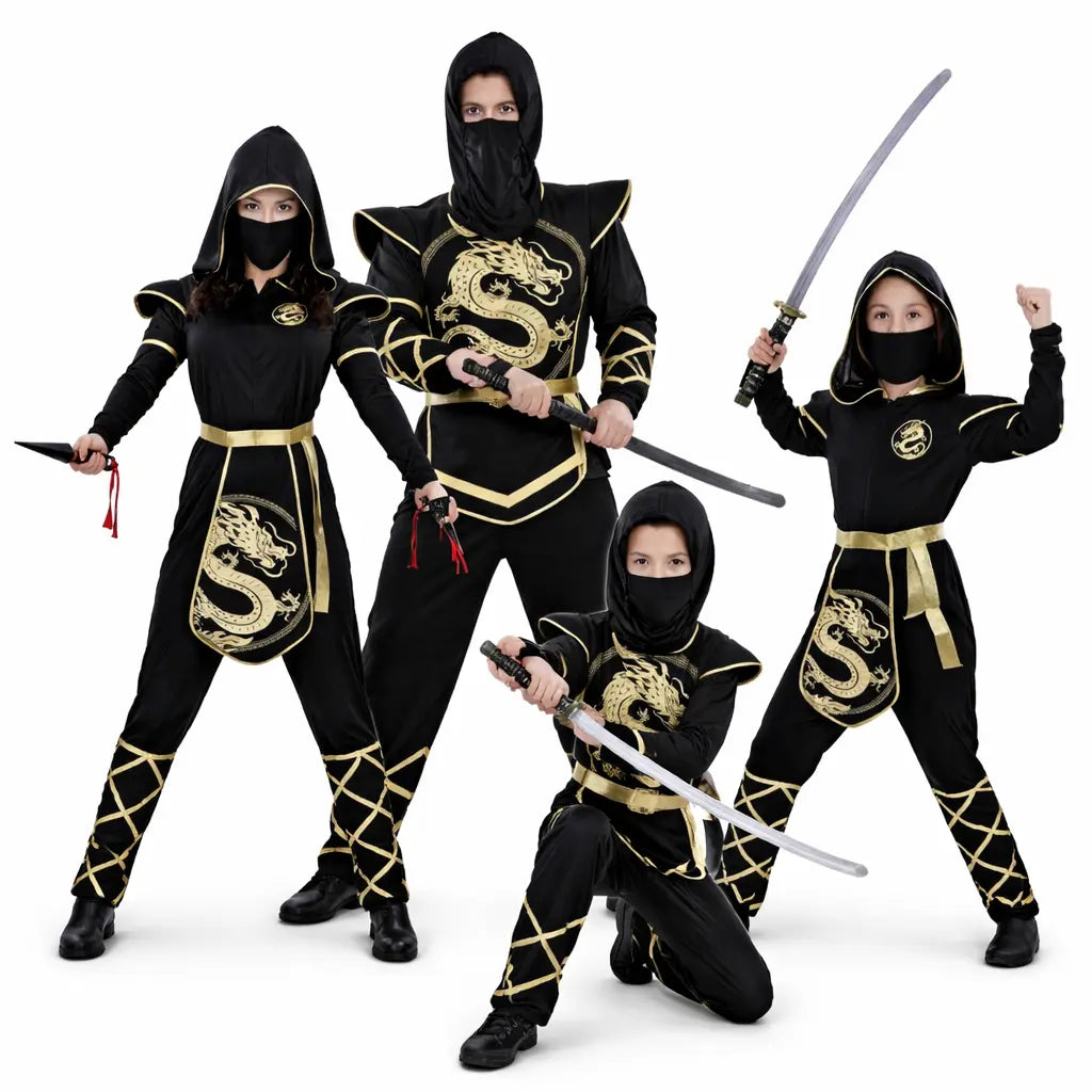 Disfraces de ninjas en grupo coordinados para Carnaval y fiestas