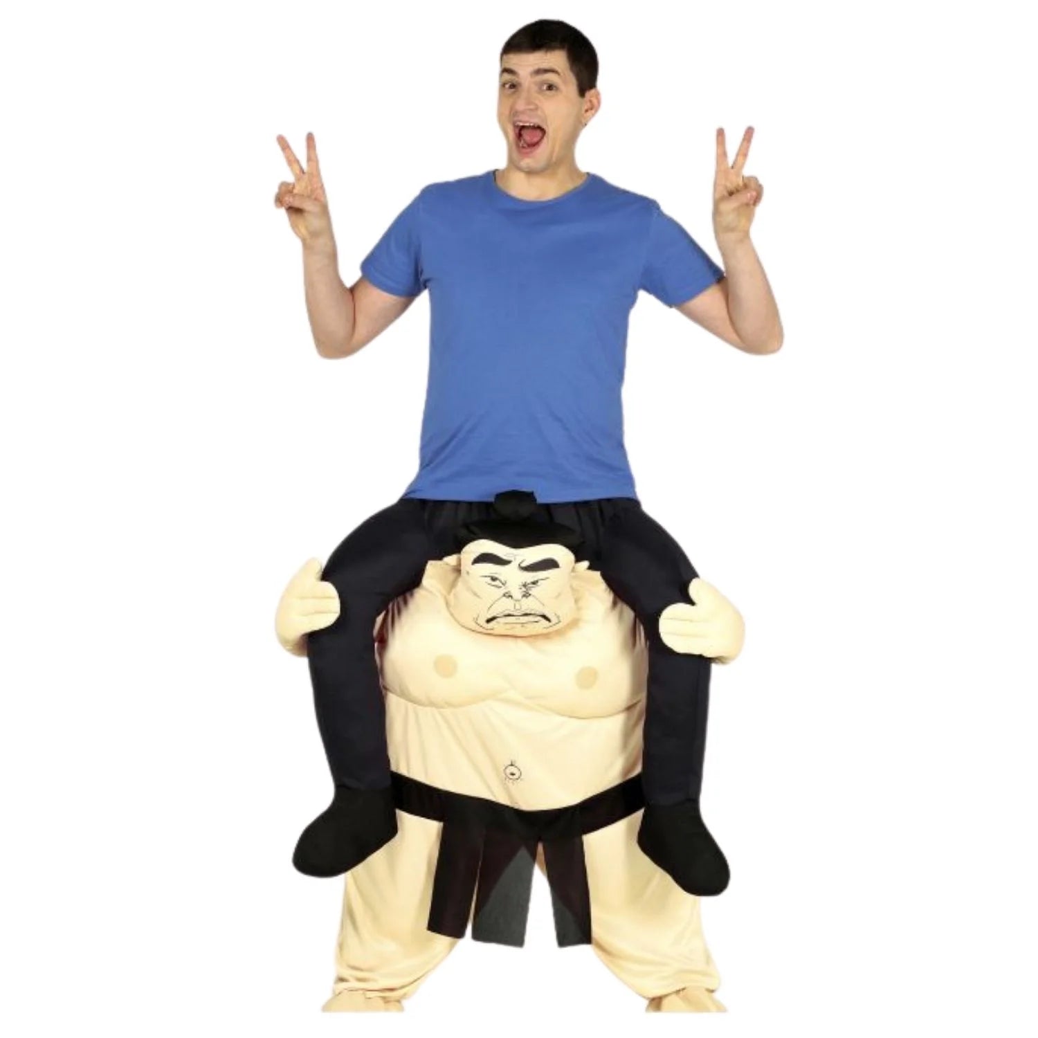 Disfraz a hombros de sumo con pantalón y piernas falsas