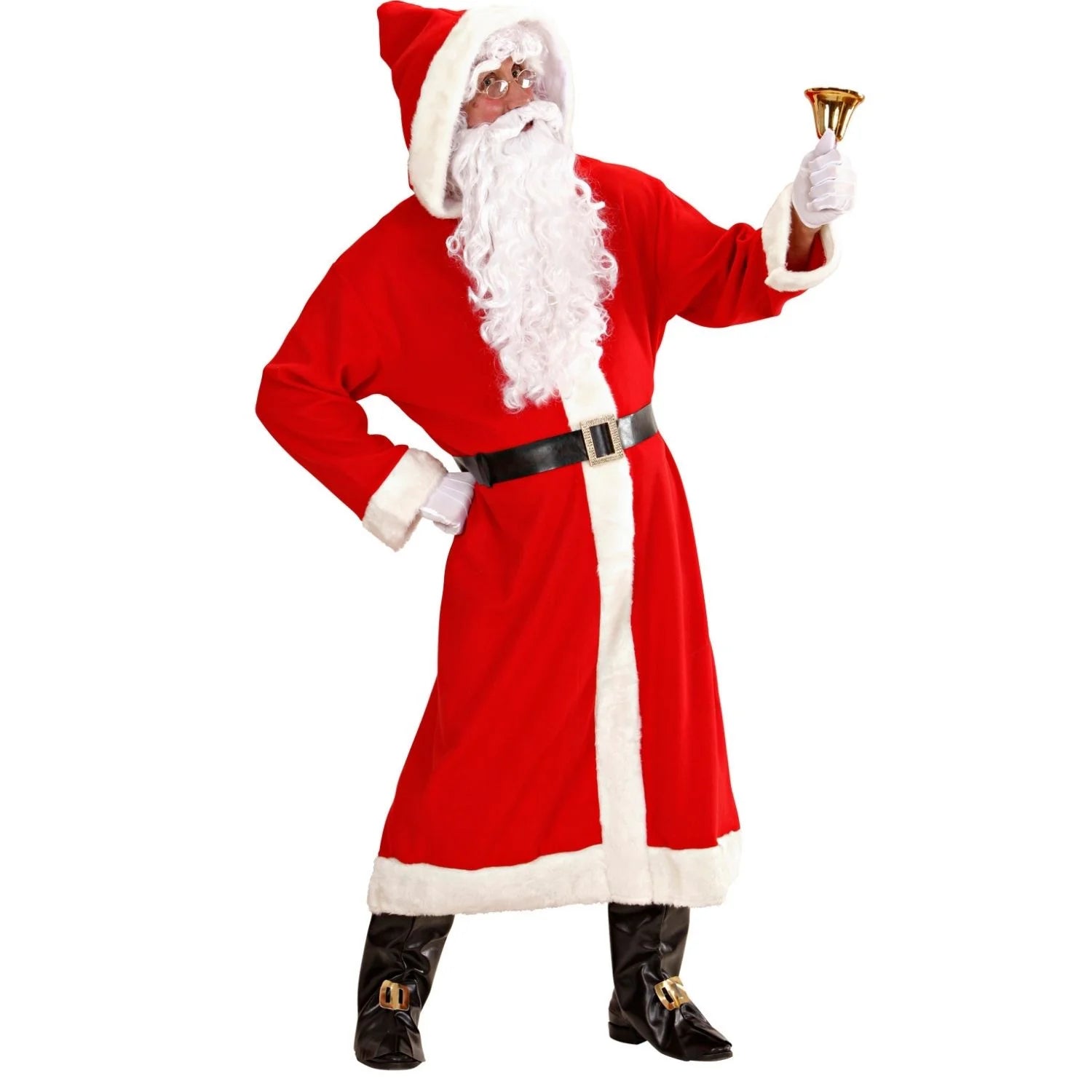 Disfraz abrigo de Papá Noel clásico súper lujo adulto para Navidad