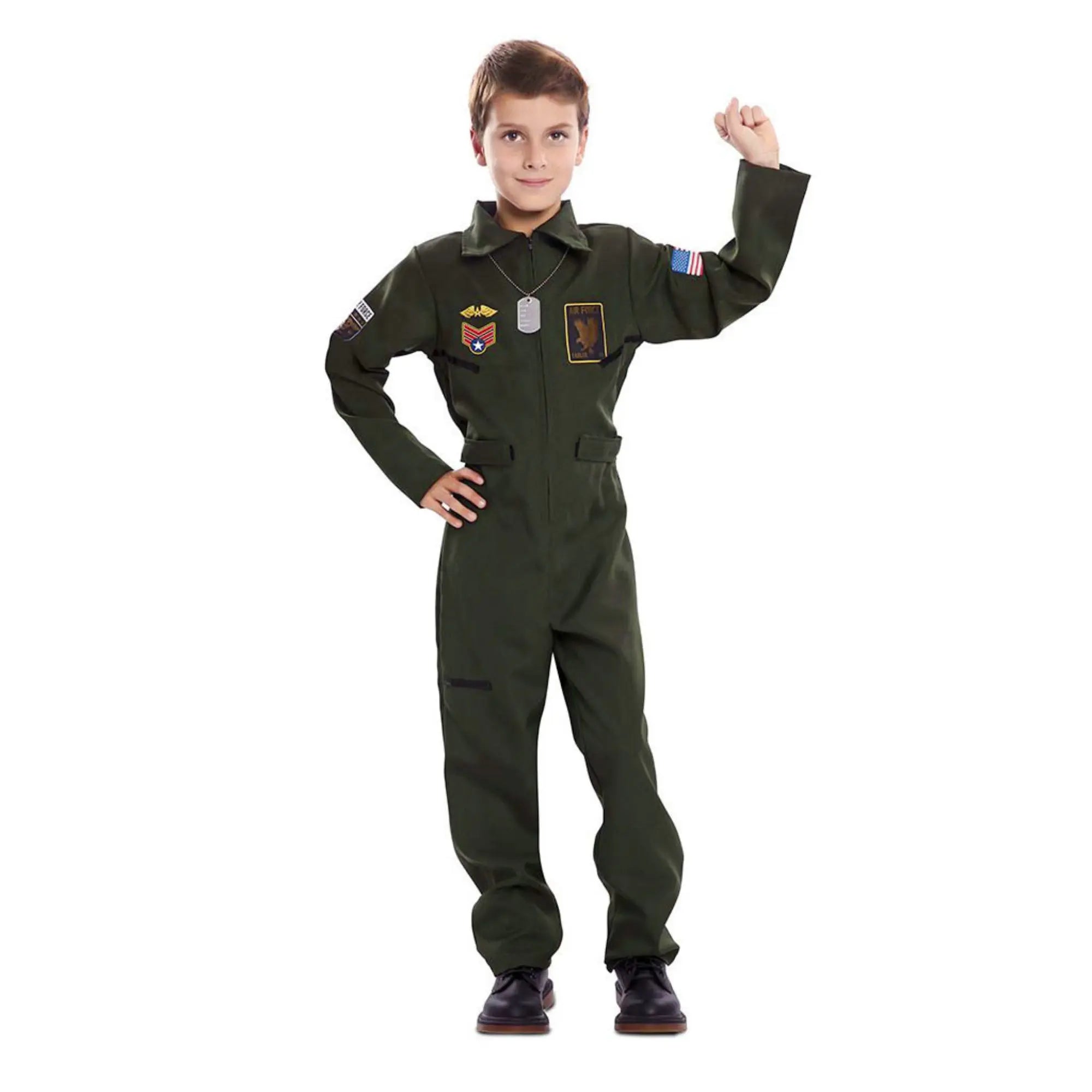 Disfraz de aviador infantil unisex con mono cómodo ideal para Carnaval y fiestas escolares