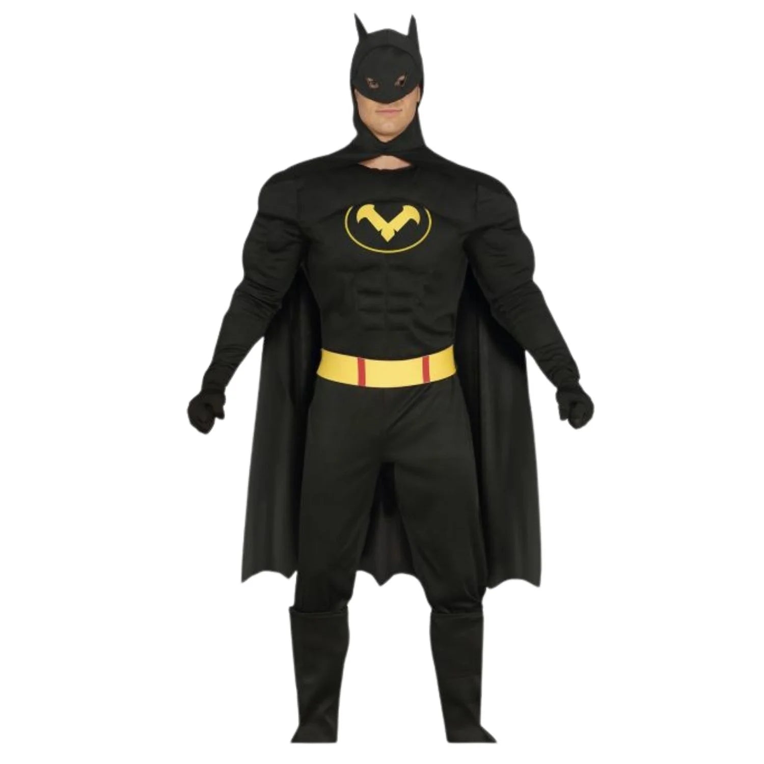 Disfraz black hero adulto con capa y mono