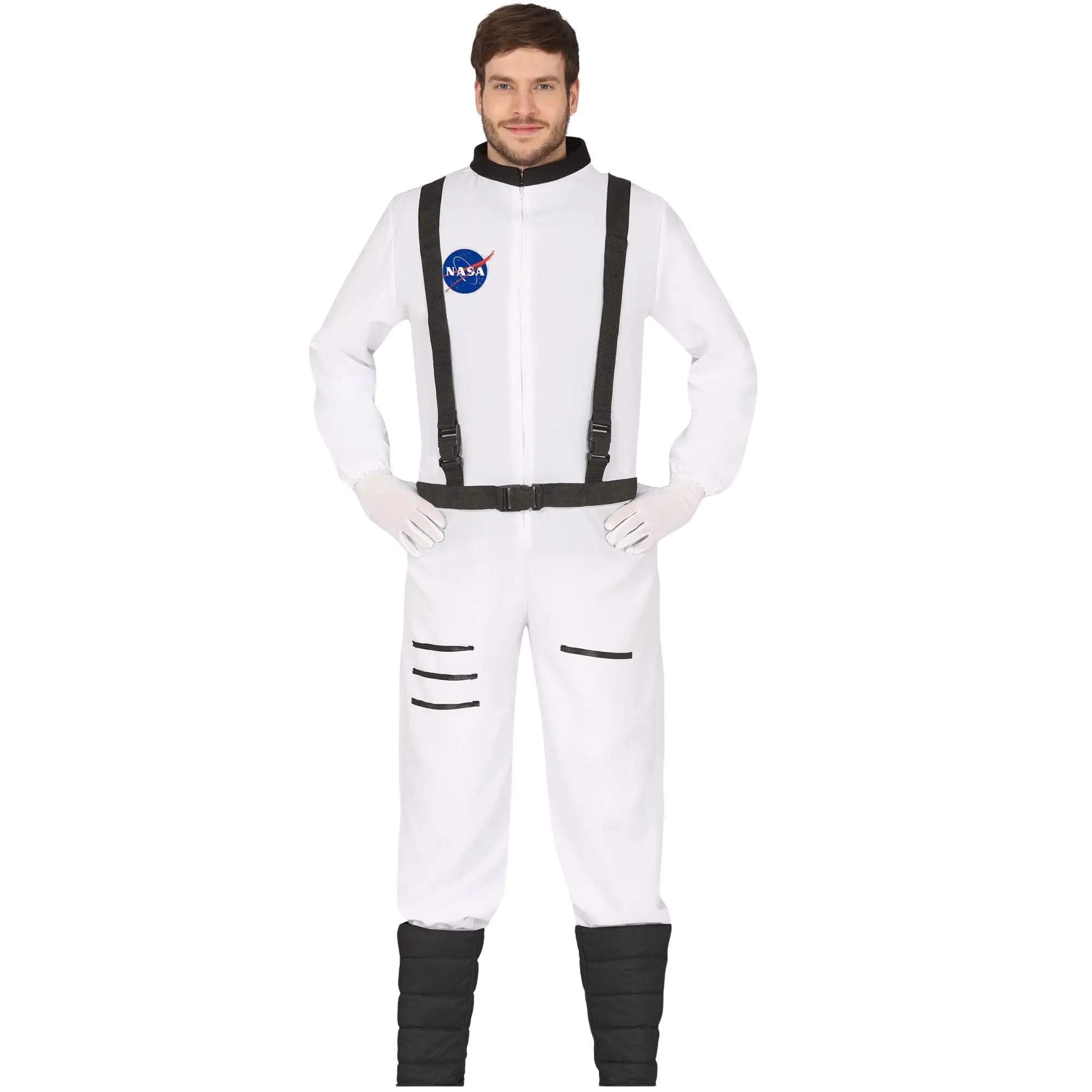 Disfraz de astronauta para chico con mono completo blanco ideal para Carnaval y fiestas temáticas del espacio