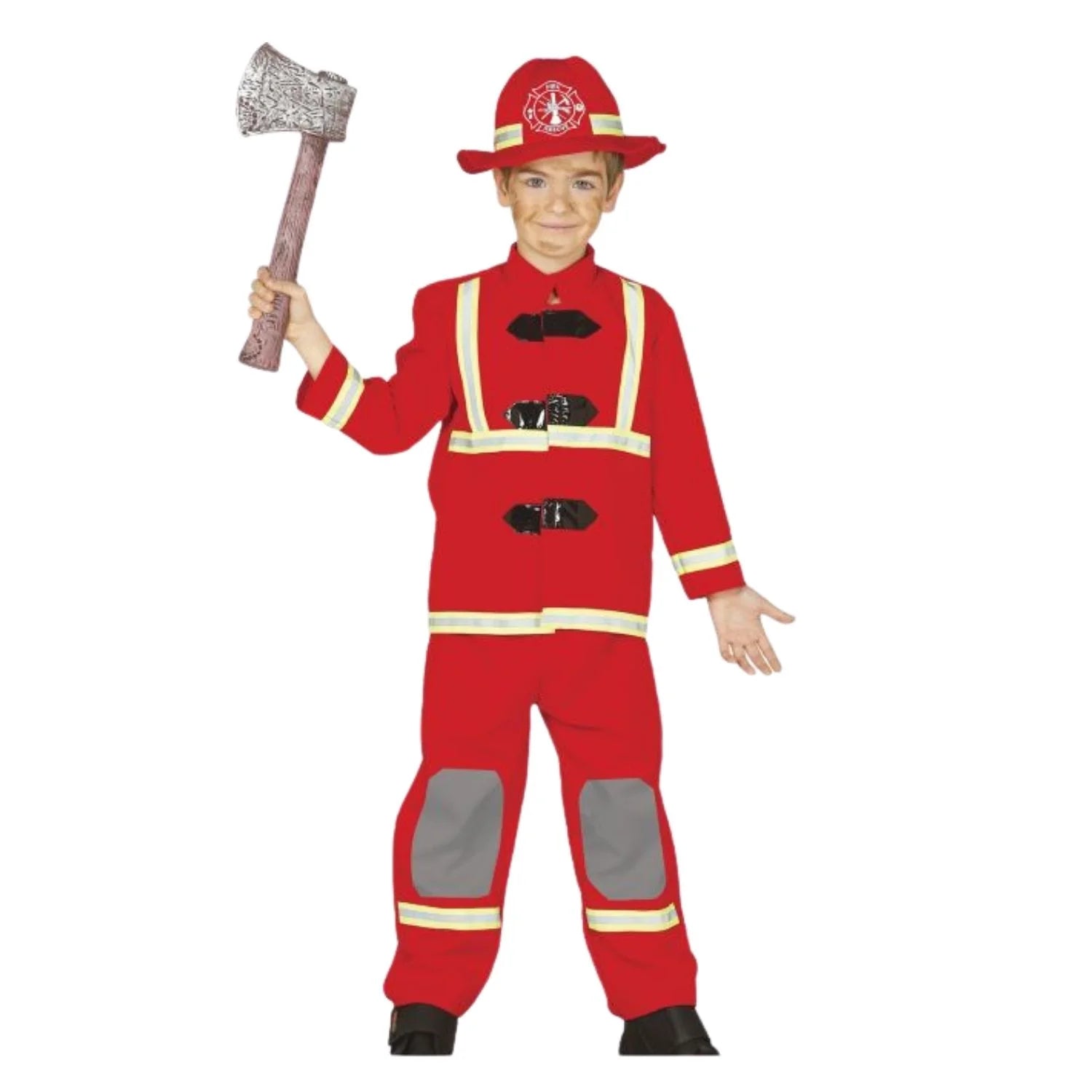 Disfraz bombero infantil con chaqueta gorro y pantalón