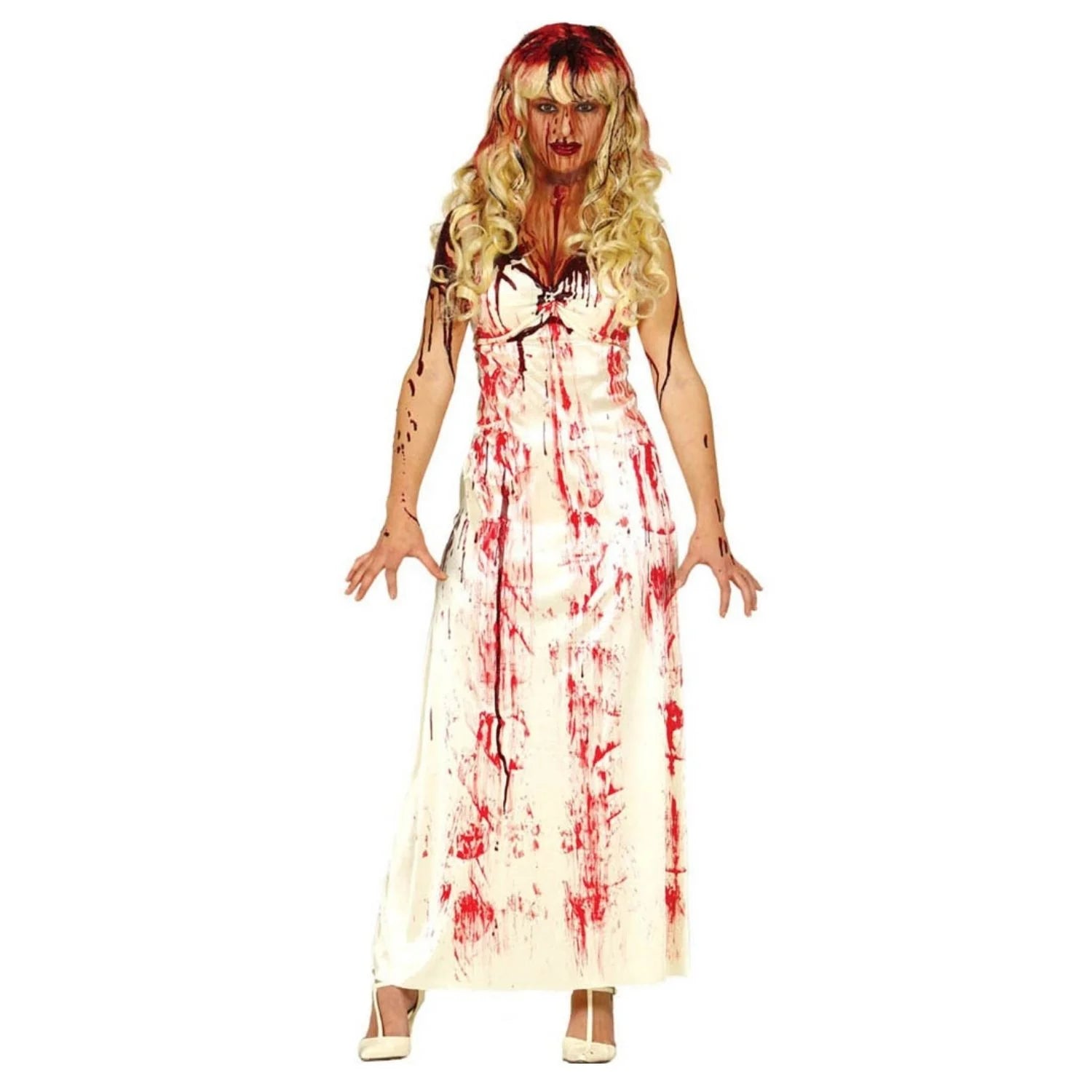 Disfraz Carrie para mujer con vestido de terror
