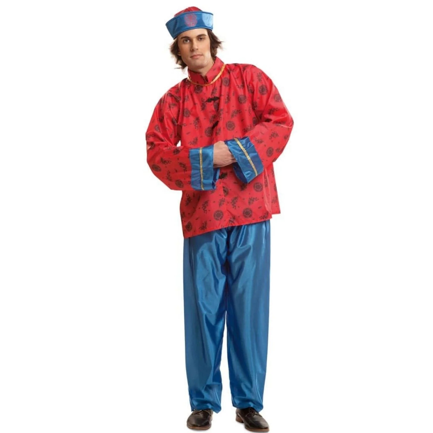 Hombre con disfraz tradicional chino para Carnaval y fiestas temáticas