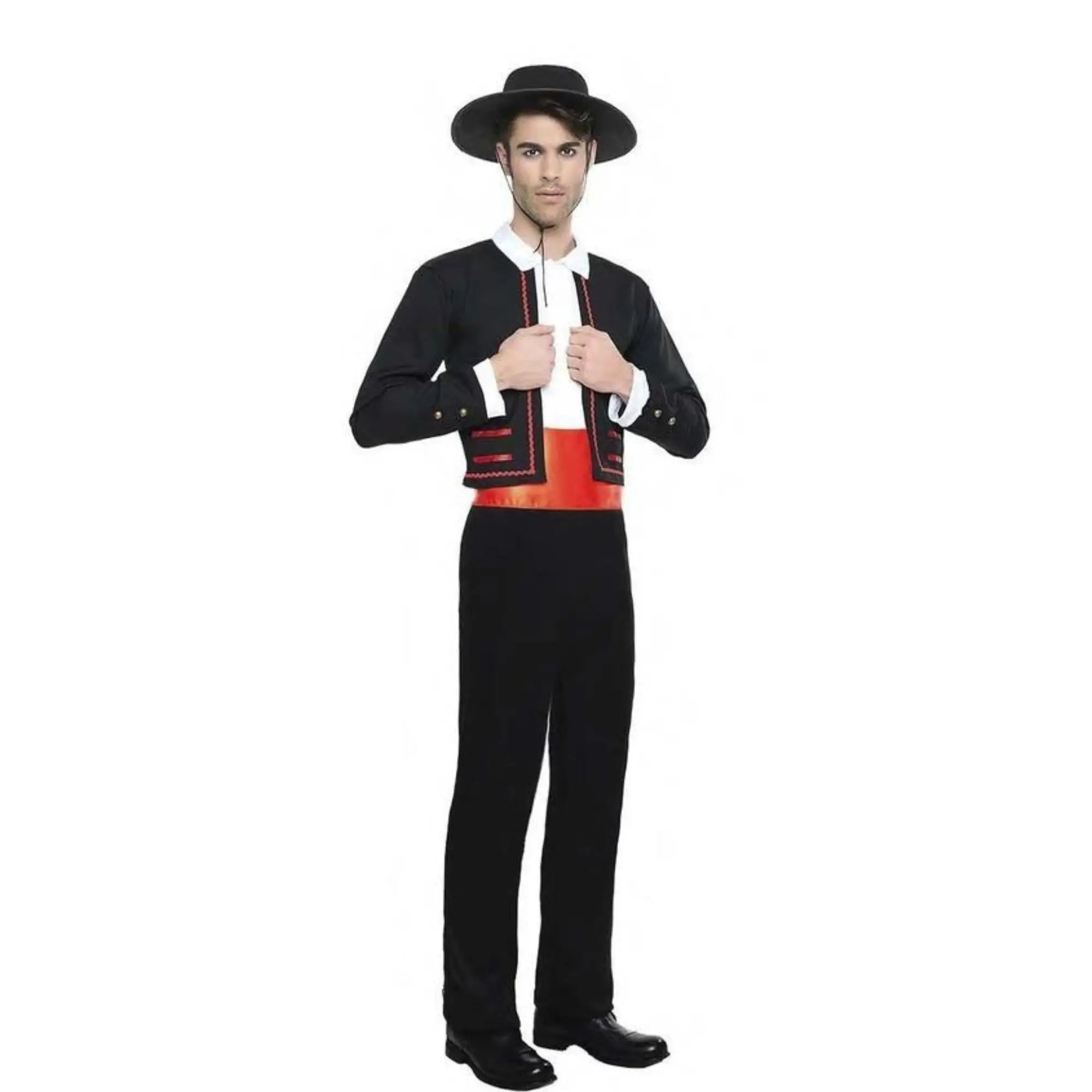 Disfraz de cordobés para hombre con chaqueta camisa pantalón y fajín tradicional andaluz