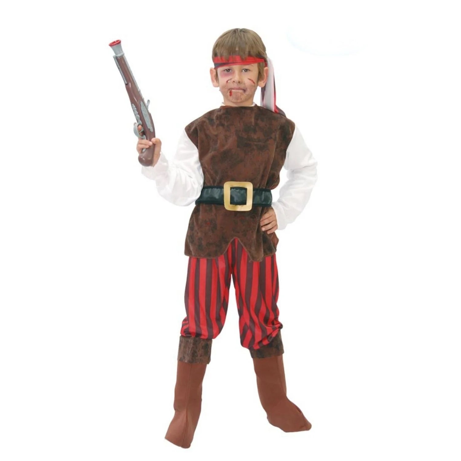 Disfraz corsario infantil completo con casaca y cubre botas