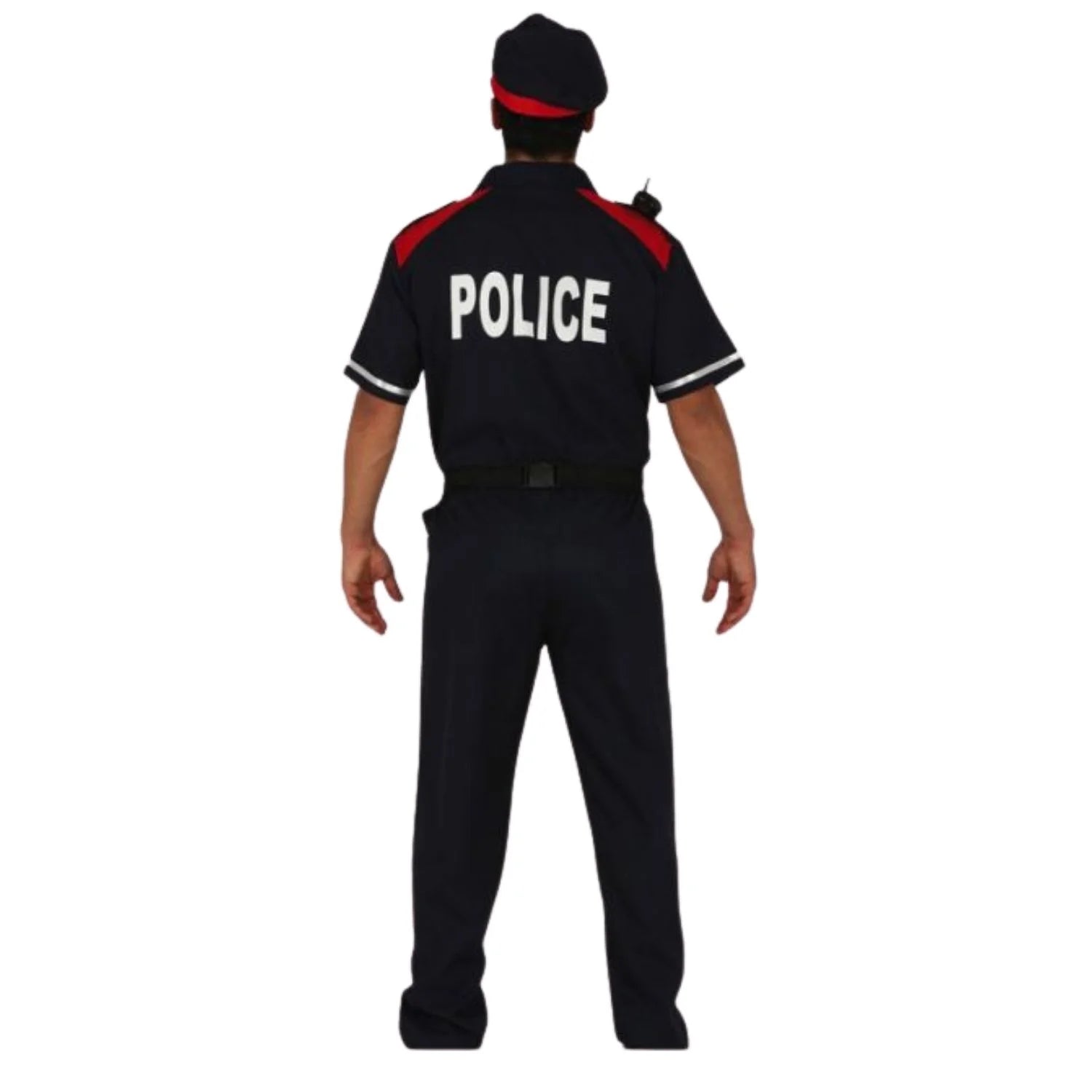 Adulto con disfraz de agente policía para Carnaval