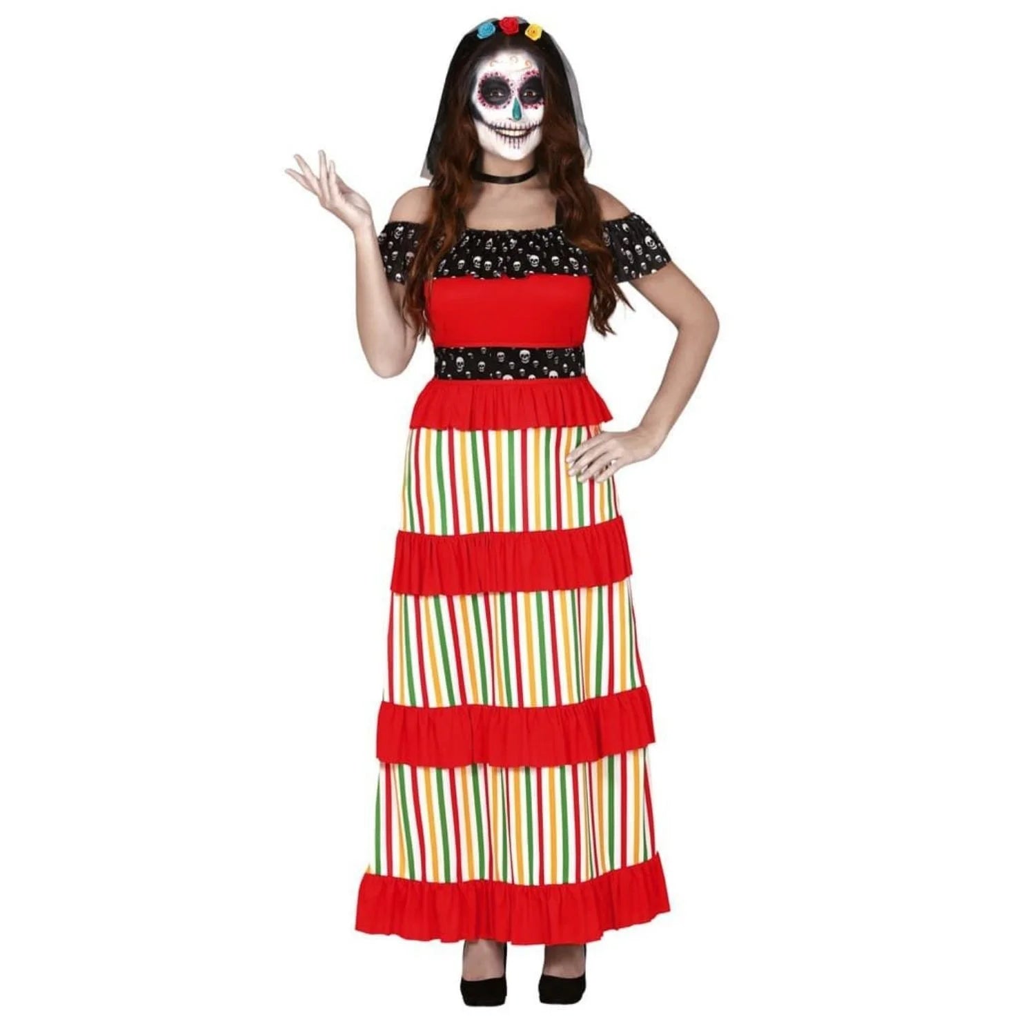 Disfraz mejicana catrina para mujer con vestido elegante