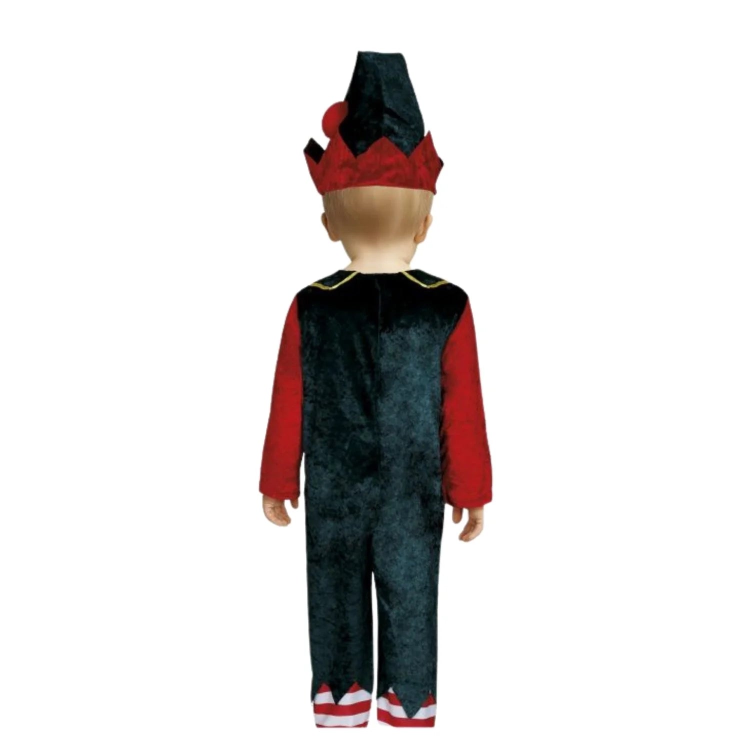 Bebé con disfraz de elfo navideño verde con gorro y chaleco