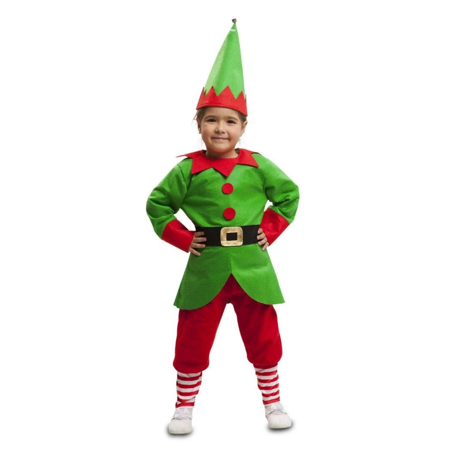 Disfraz de Elfo para niño con gorro, camisa con cinturón y pantalones