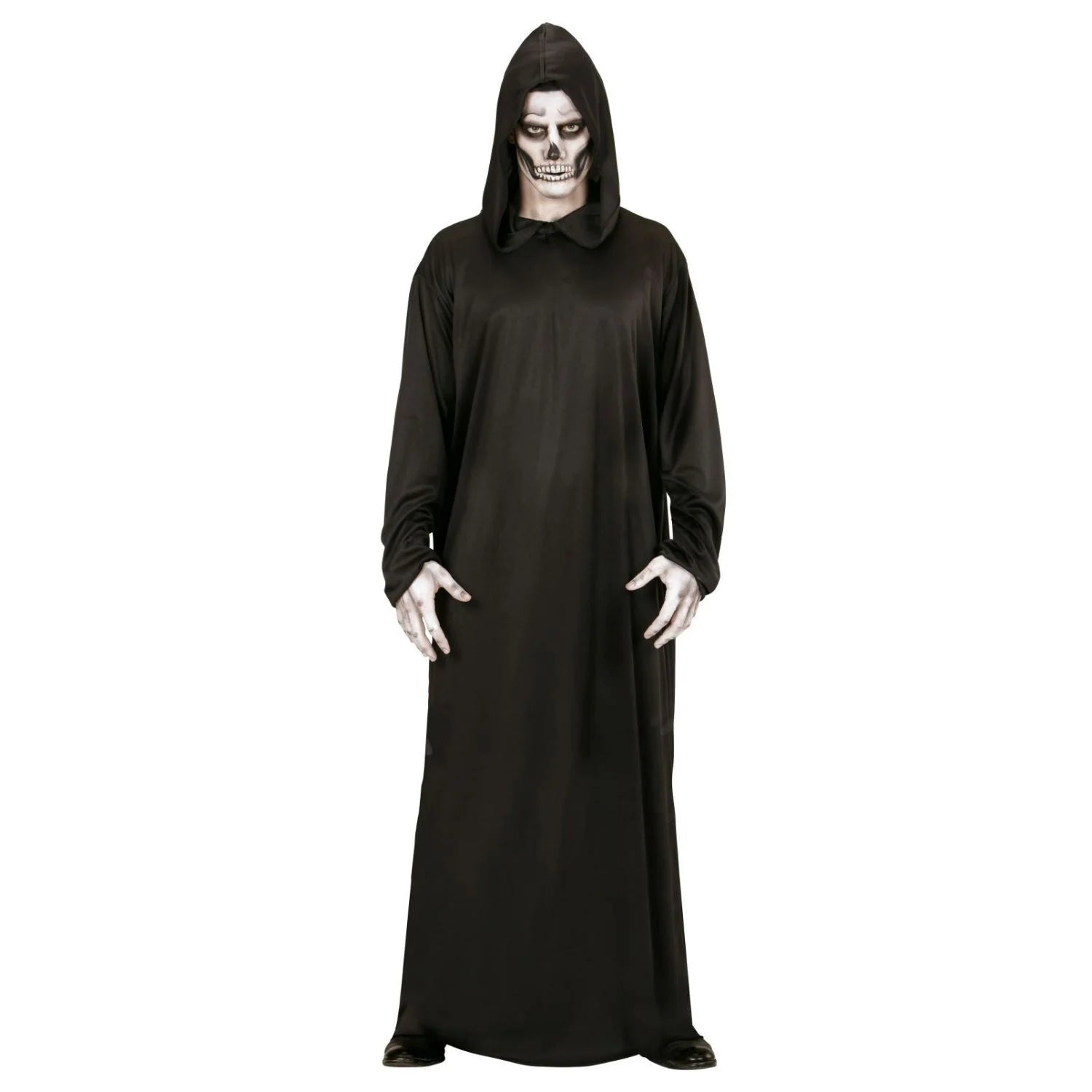 Disfraz de Muerte adulto con túnica negra y capucha para Halloween