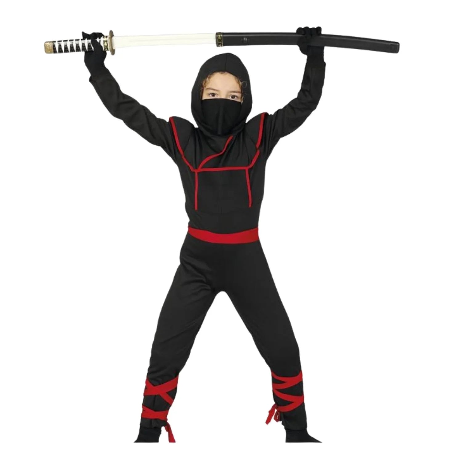 Disfraz de ninja infantil con mascarilla y cinturón