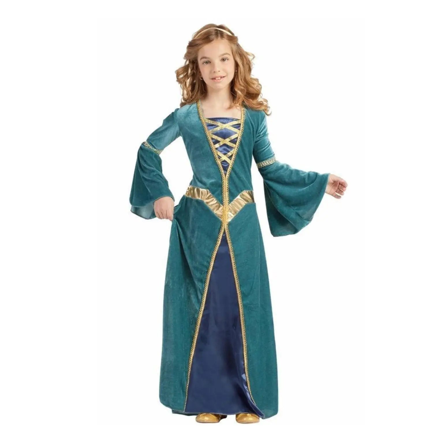 Disfraz de princesa medieval para niña con vestido elegante ideal para Carnaval y fiestas escolares