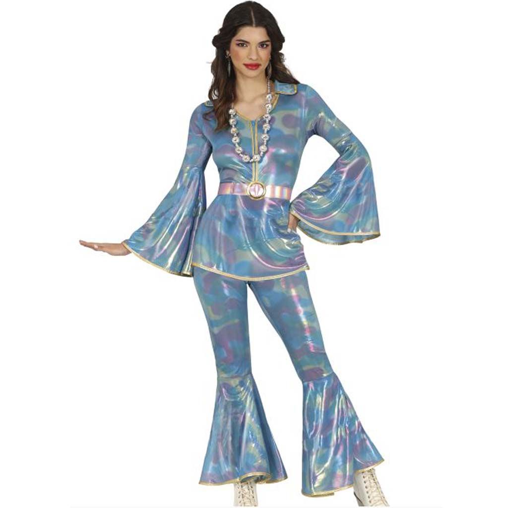 Disfraz Disco Girl adulto con camiseta y pantalón retro