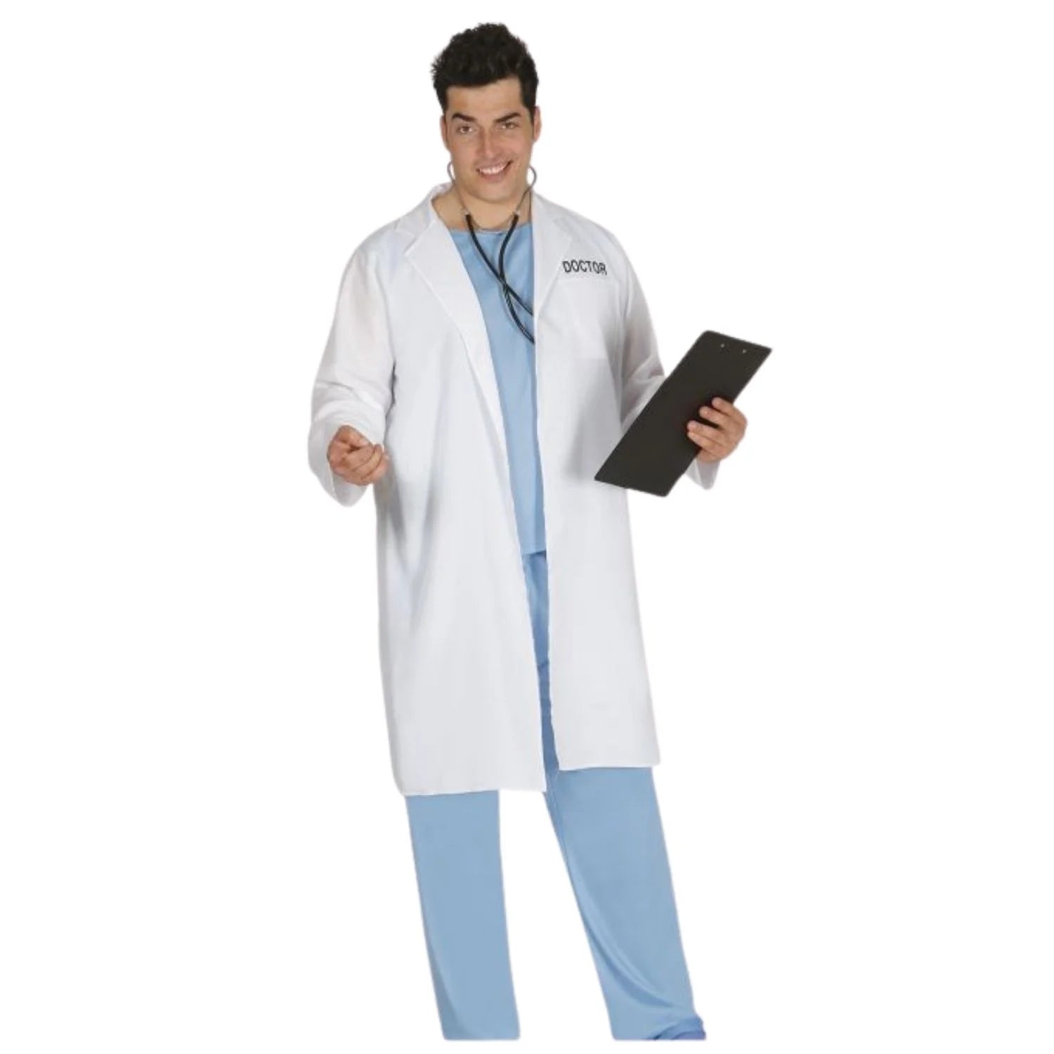 Disfraz de doctor para adulto con bata camiseta y pantalón