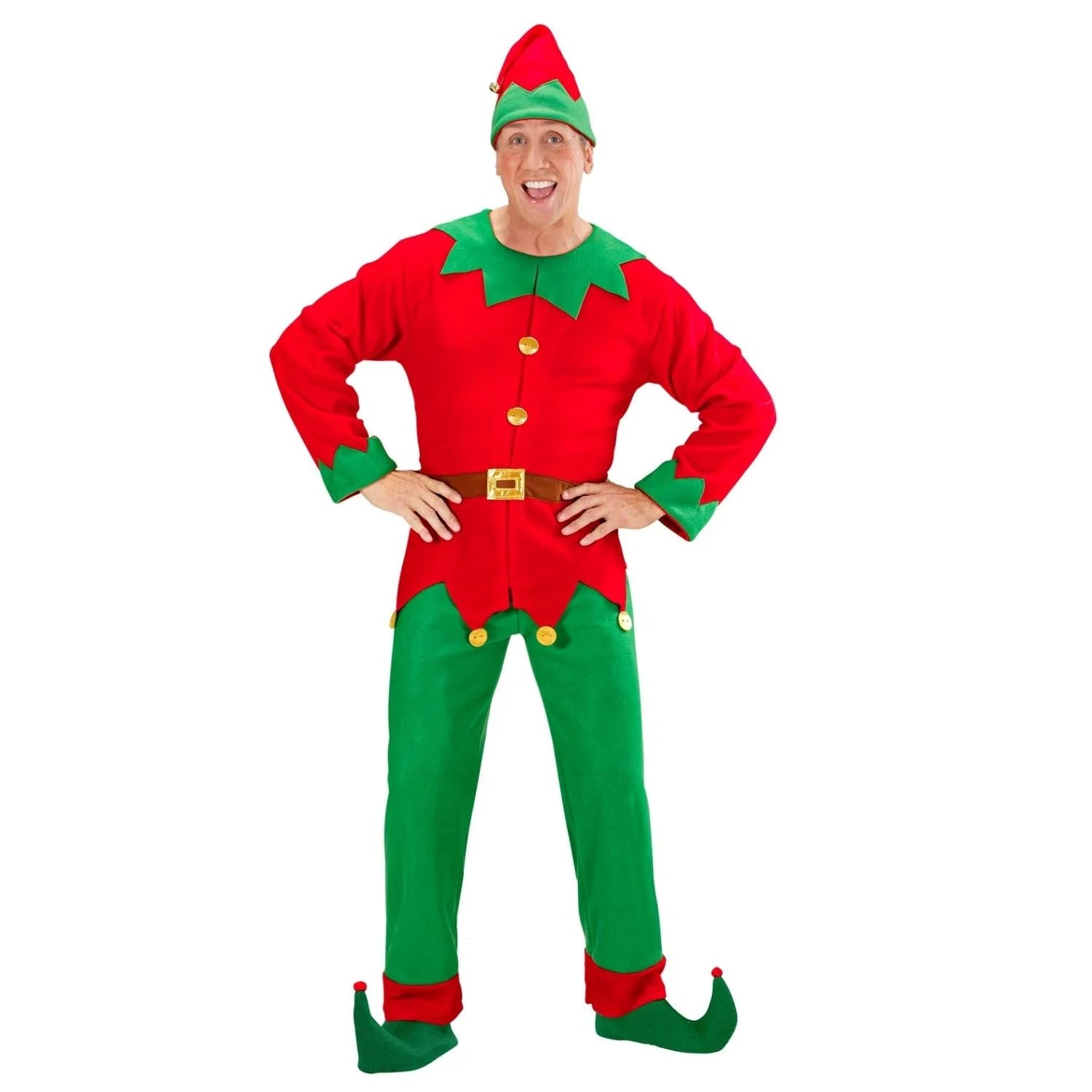 Disfraz de elfo hombre ayudante de Papá Noel para Navidad
