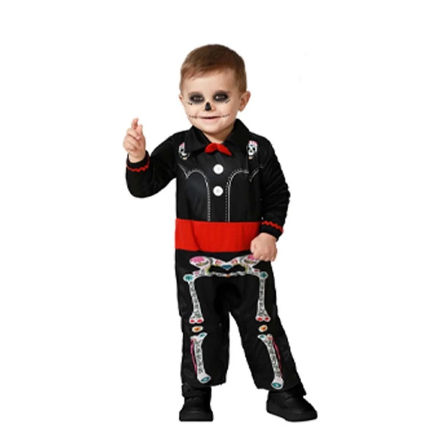 Disfraz esqueleto mejicano bebé con mono para Halloween