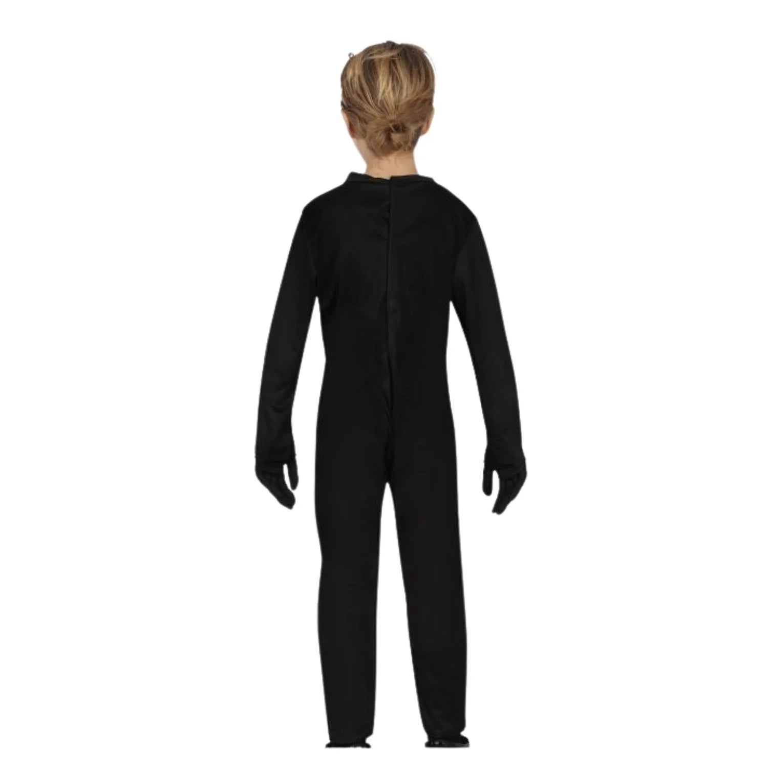 Niño con disfraz skeleton infantil completo negro