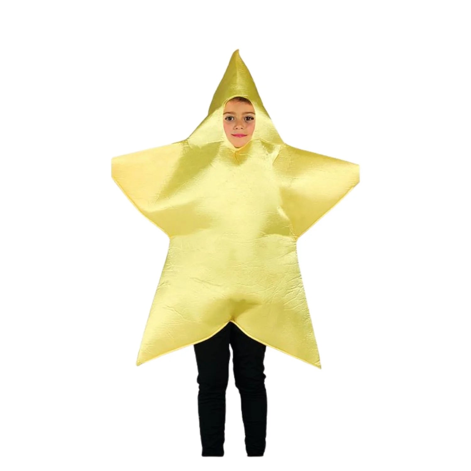 Disfraz de estrella de Navidad dorada para funciones escolares y belén viviente