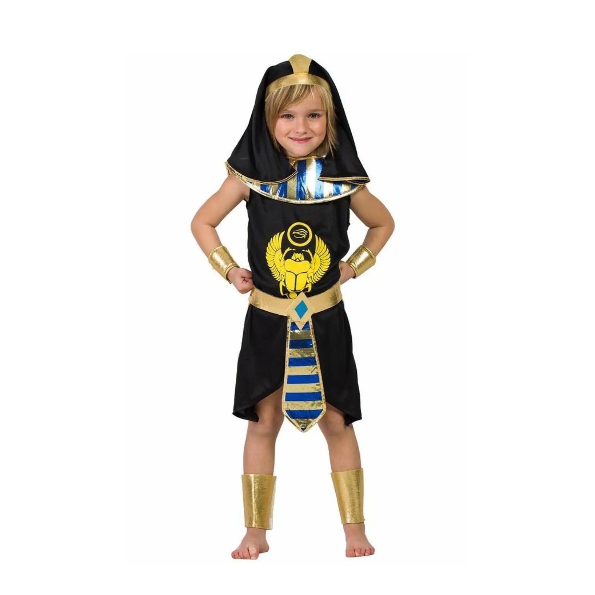 Disfraz de egipcio infantil con túnica y accesorios completos para Carnaval
