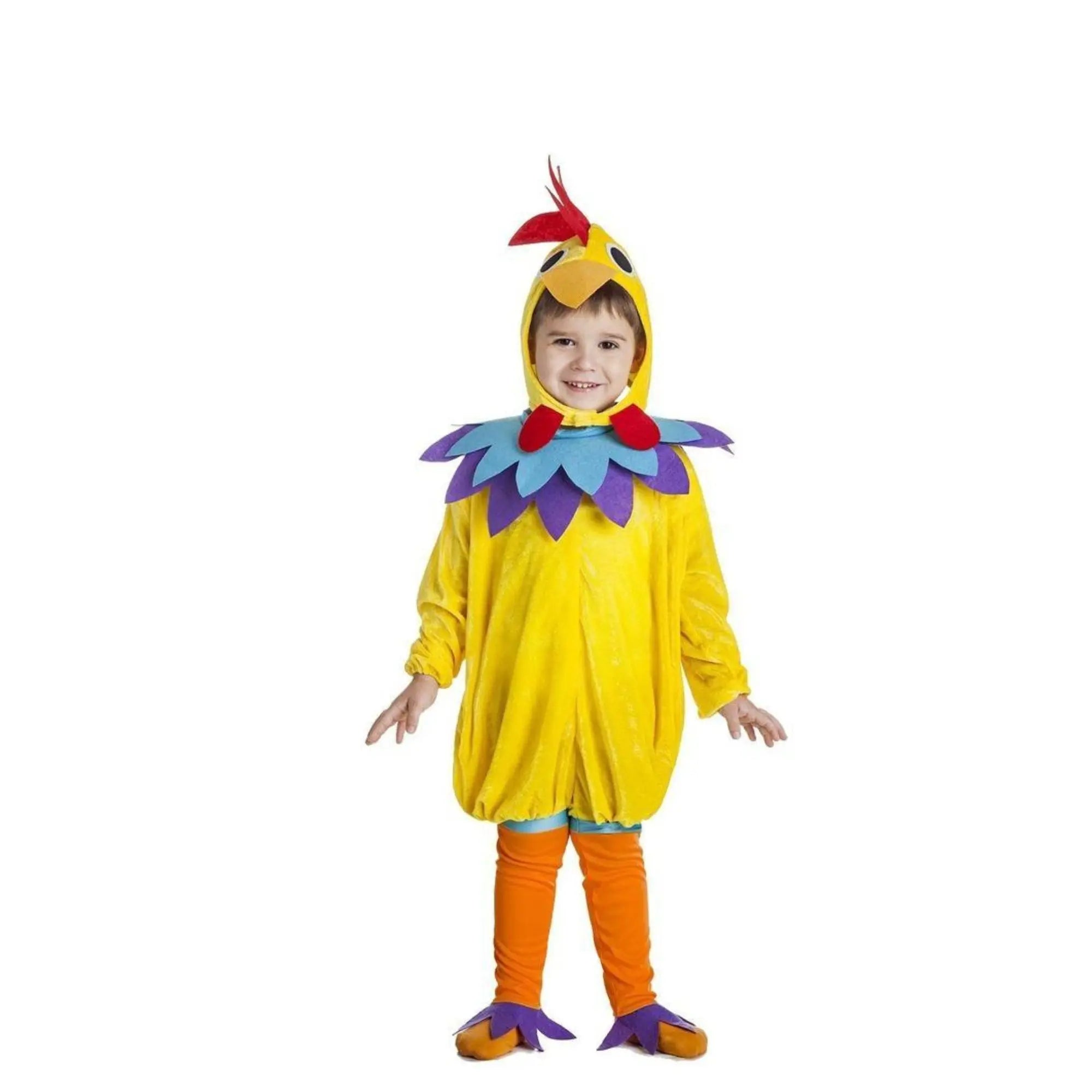 Disfraz de gallo para niño con mono y cabeza divertida