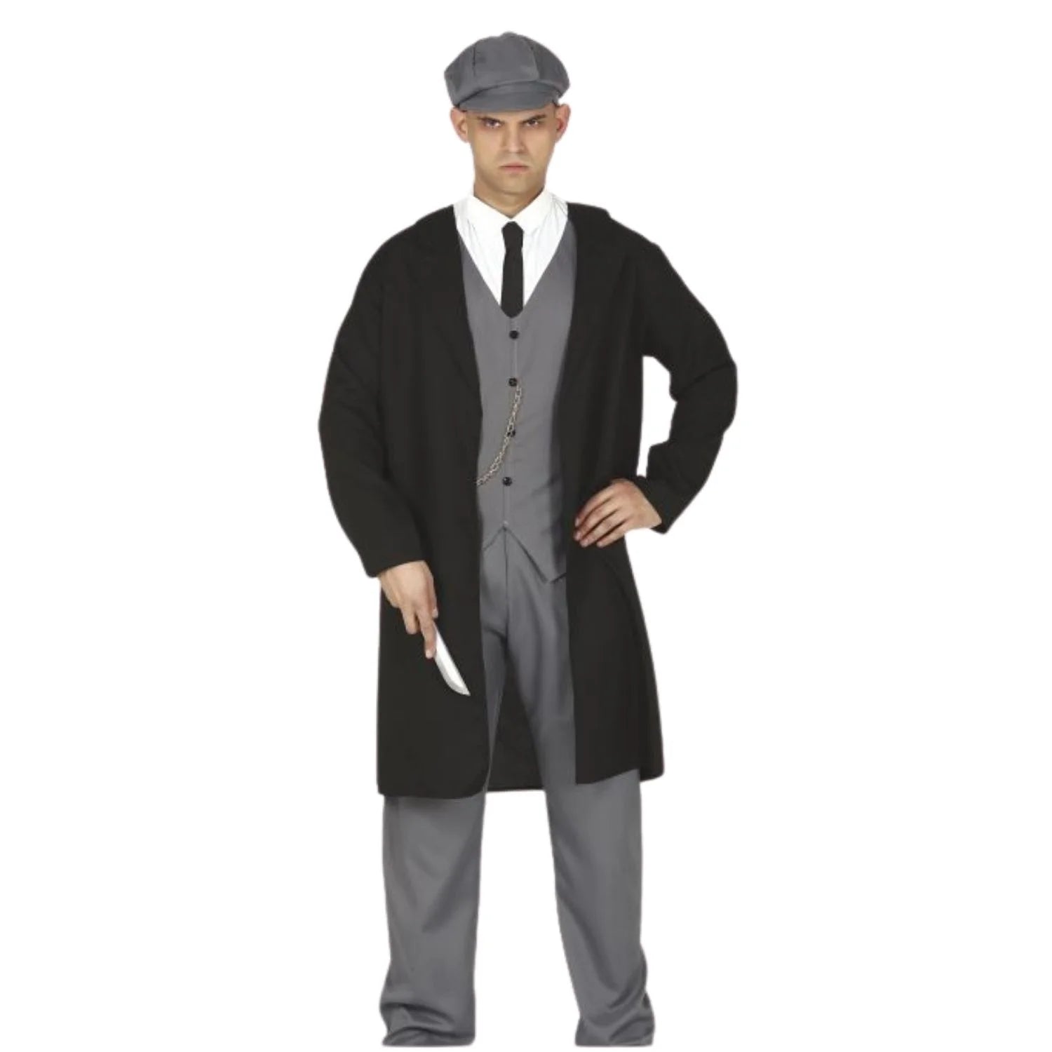 Disfraz de gángster inglés adulto con gorra y chaqueta