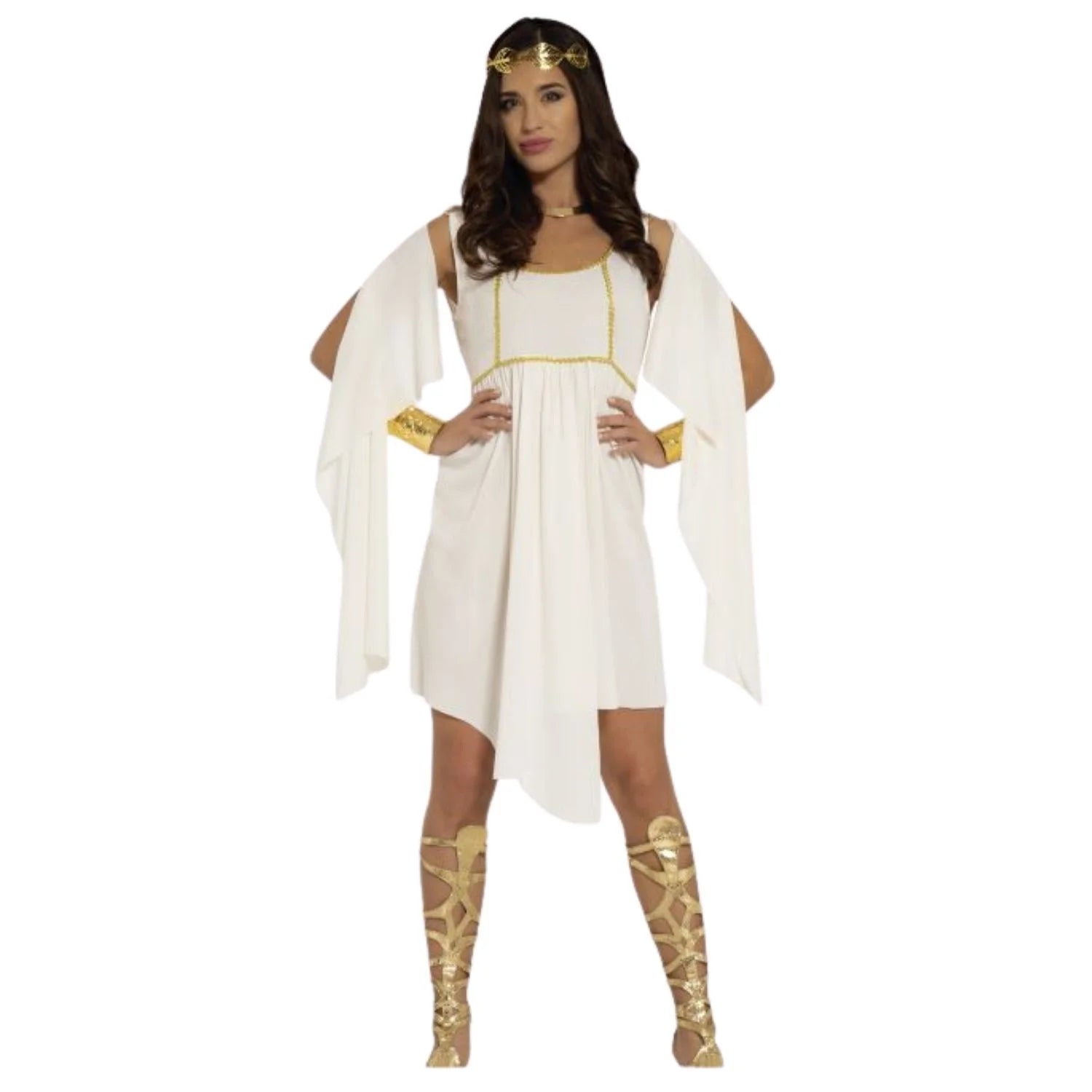 Disfraz de griega adulto con vestido y chal para Carnaval