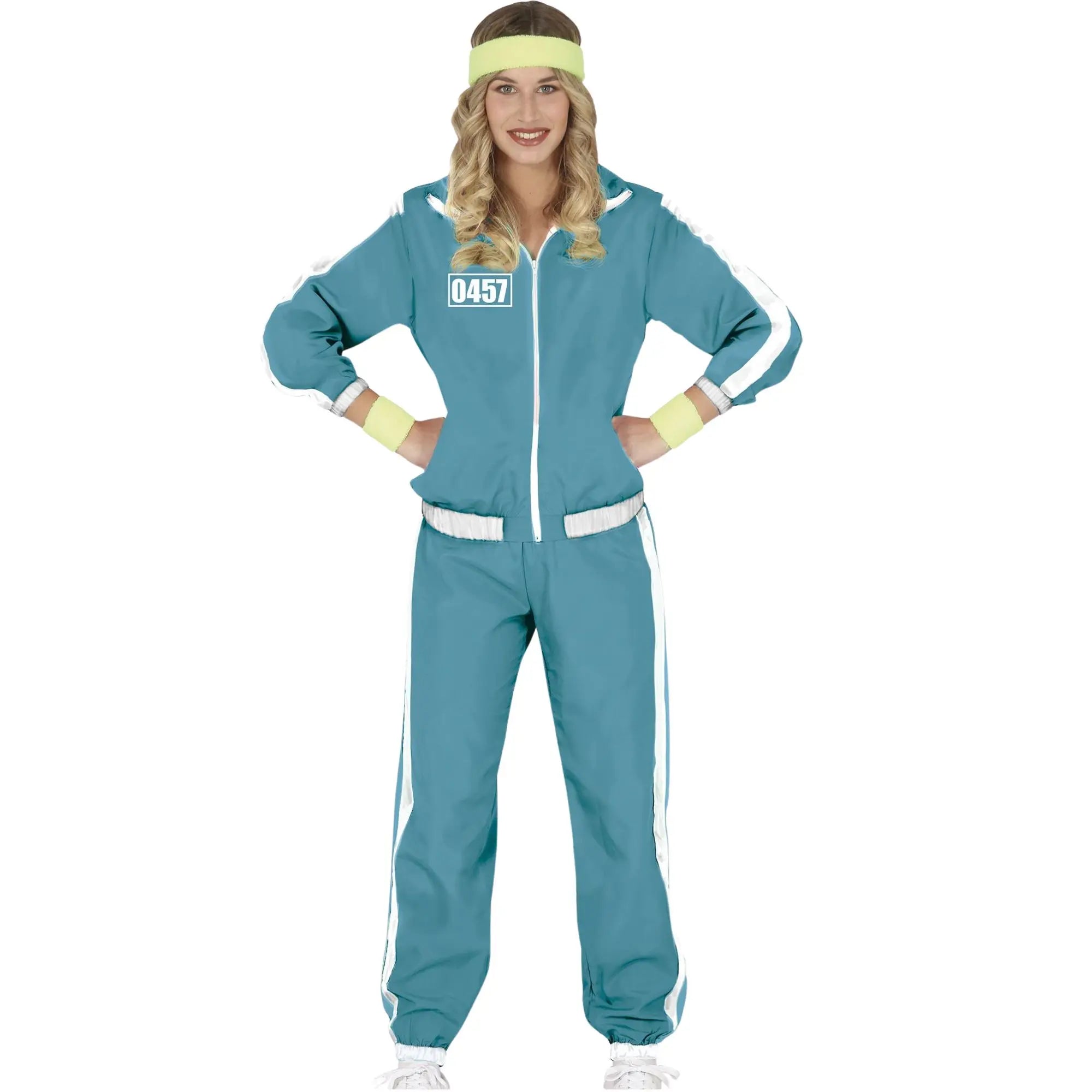 Disfraz de participante Juego Calamar para mujer con chaqueta y pantalón rojo ideal para Carnaval y fiestas temáticas