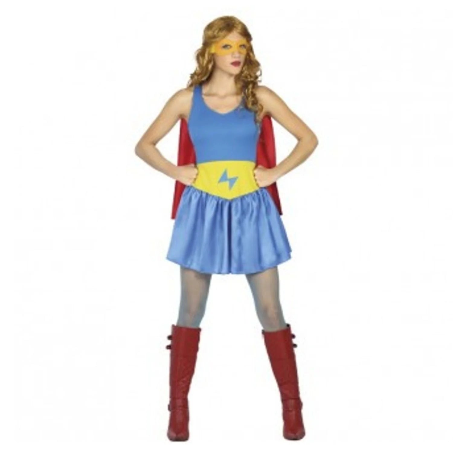 Disfraz héroe comic adulto con vestido capa y antifaz