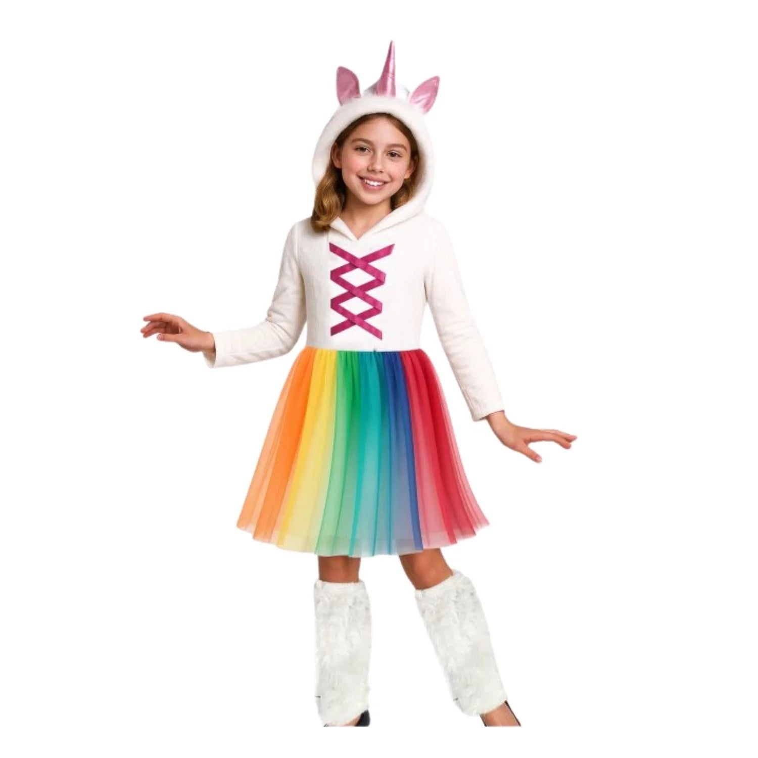 Niña con disfraz de unicornio infantil para Carnaval