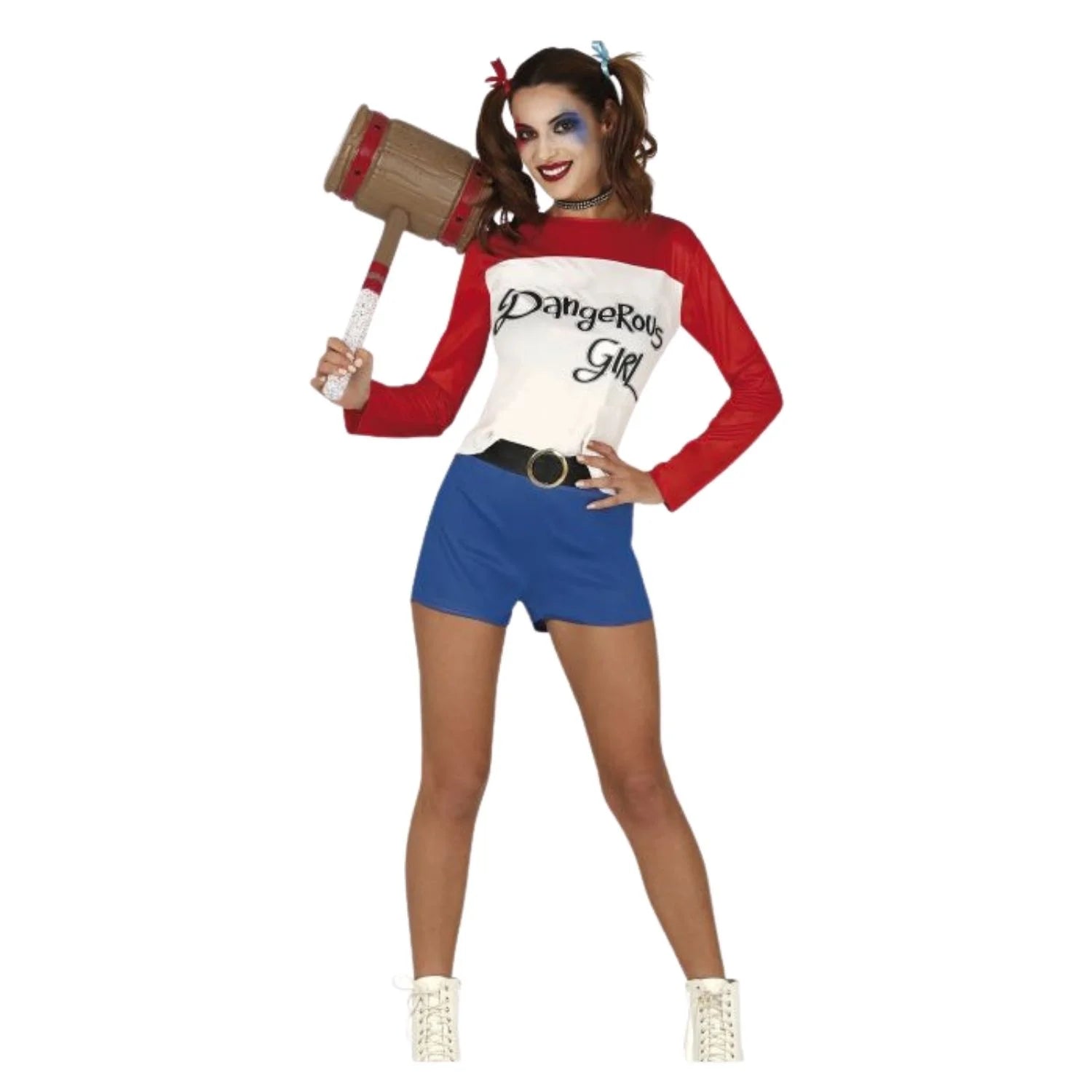 Disfraz loca peligrosa mujer inspirado en Harley Quinn