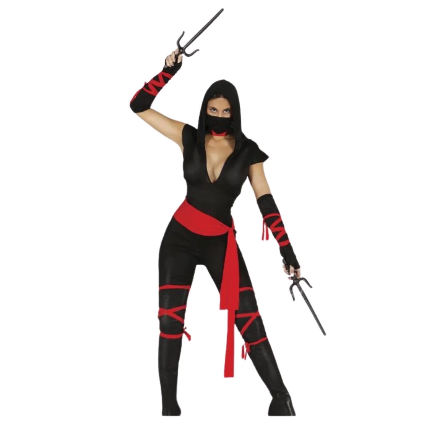 Disfraz de luchadora ninja para mujer con mono y mascarilla