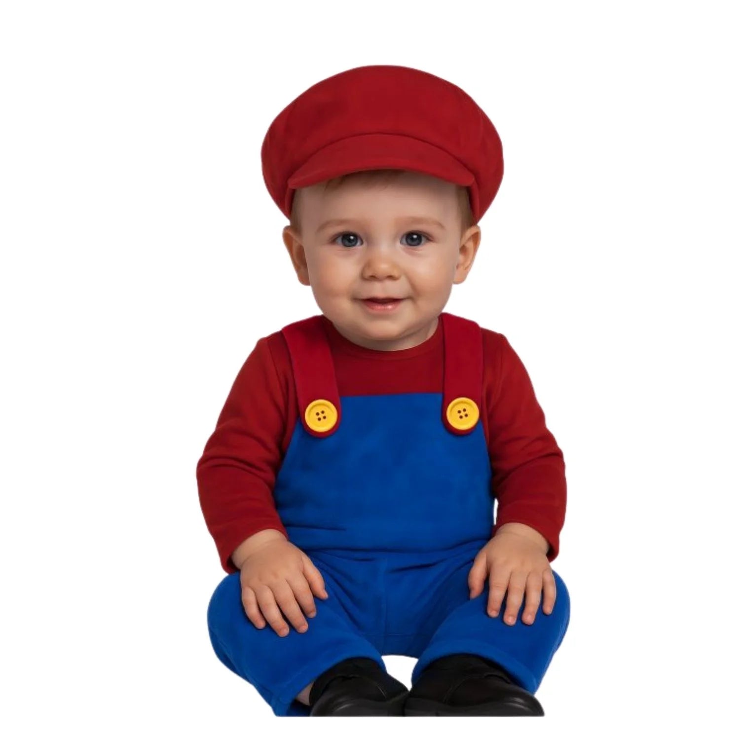 Disfraz maquinista bebé con gorro y mono para Carnaval