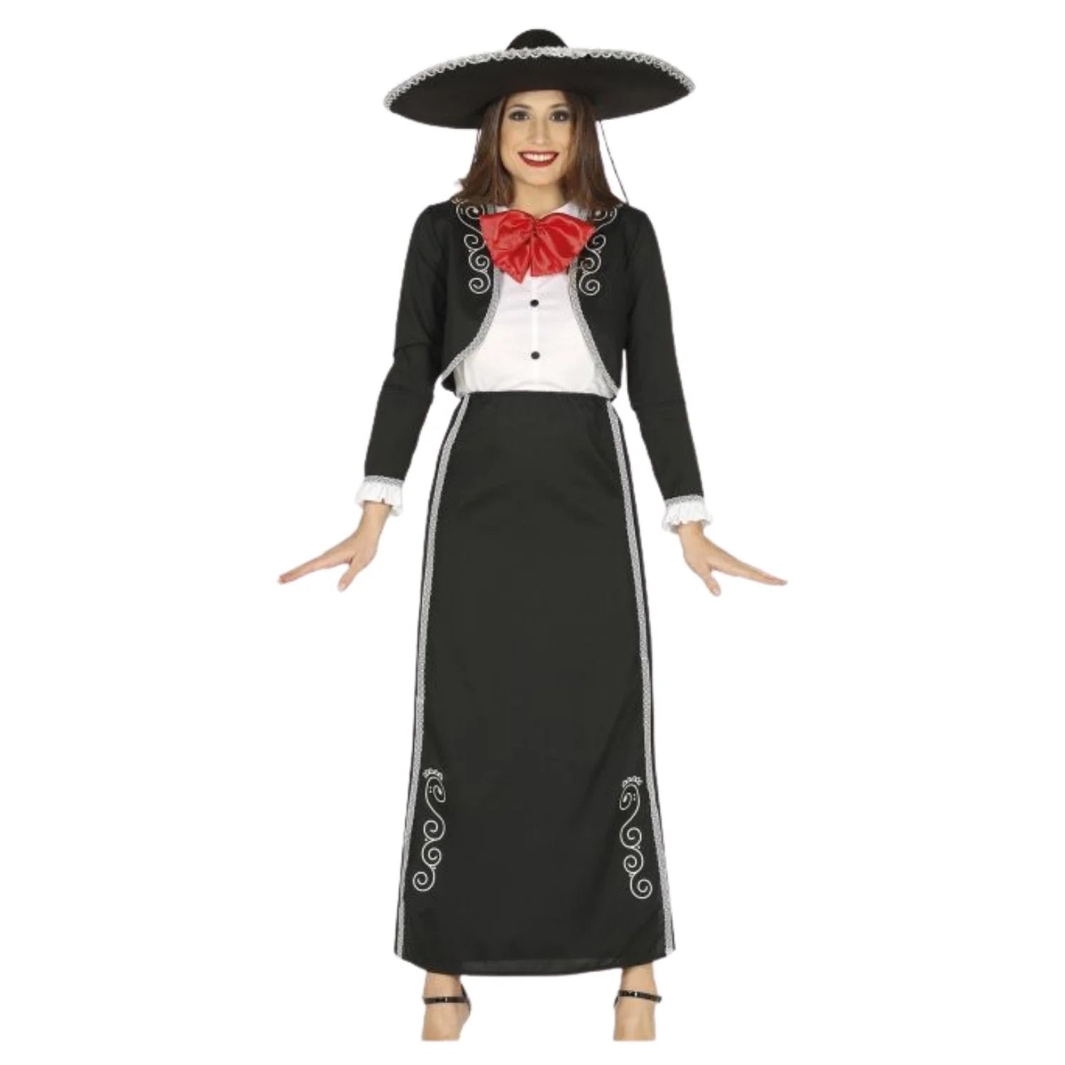Disfraz mariachi mujer con camisa chaqueta y falda