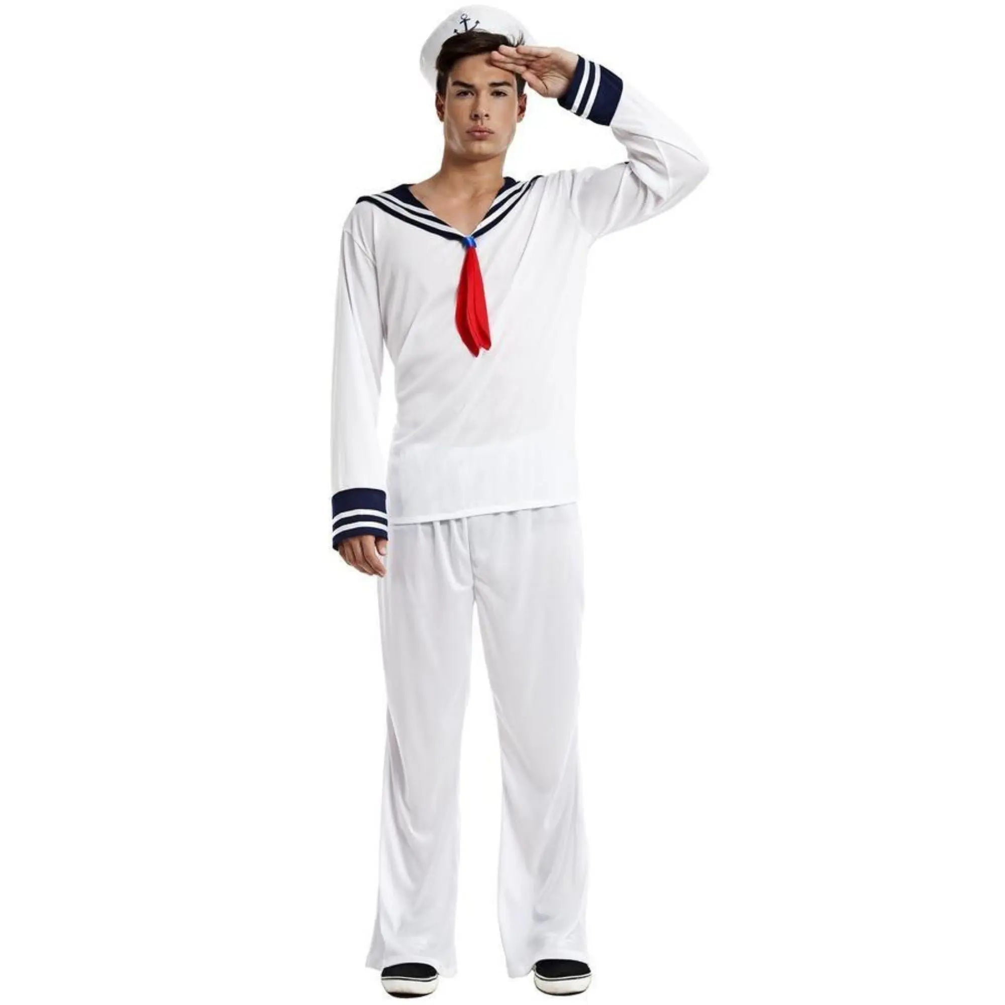 Disfraz de marinero para adulto con camisa pantalón y gorro clásico