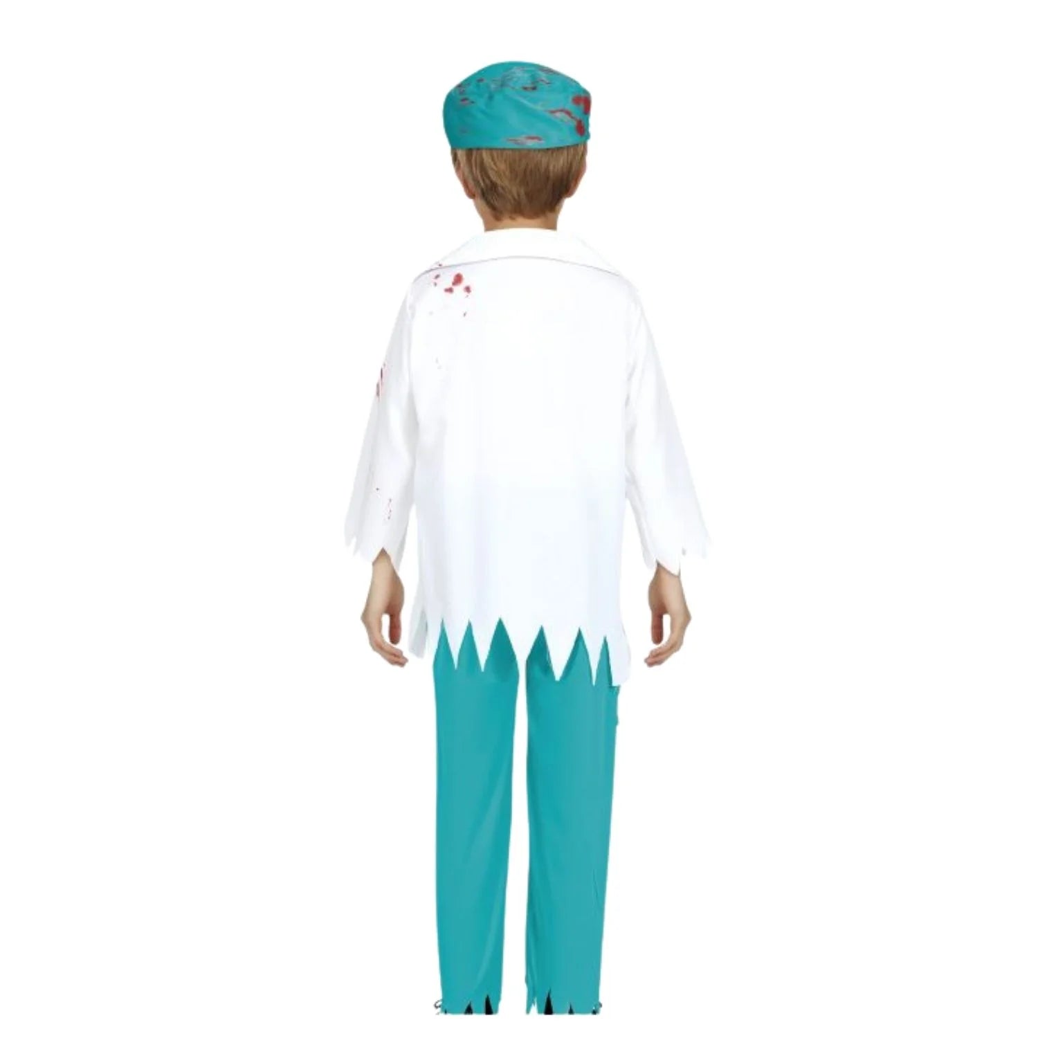 Niño con disfraz zombie médico infantil completo para Carnaval y fiestas