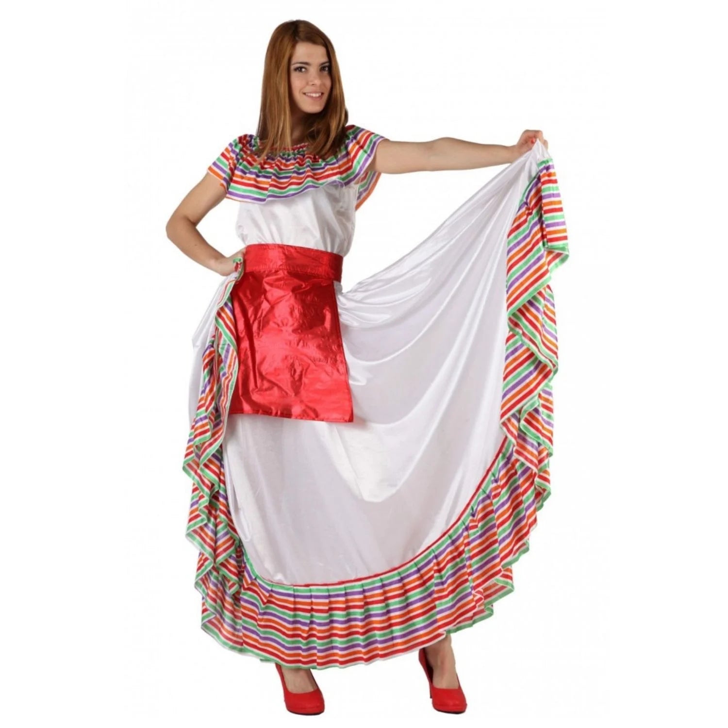 Disfraz mejicana mujer con vestido completo