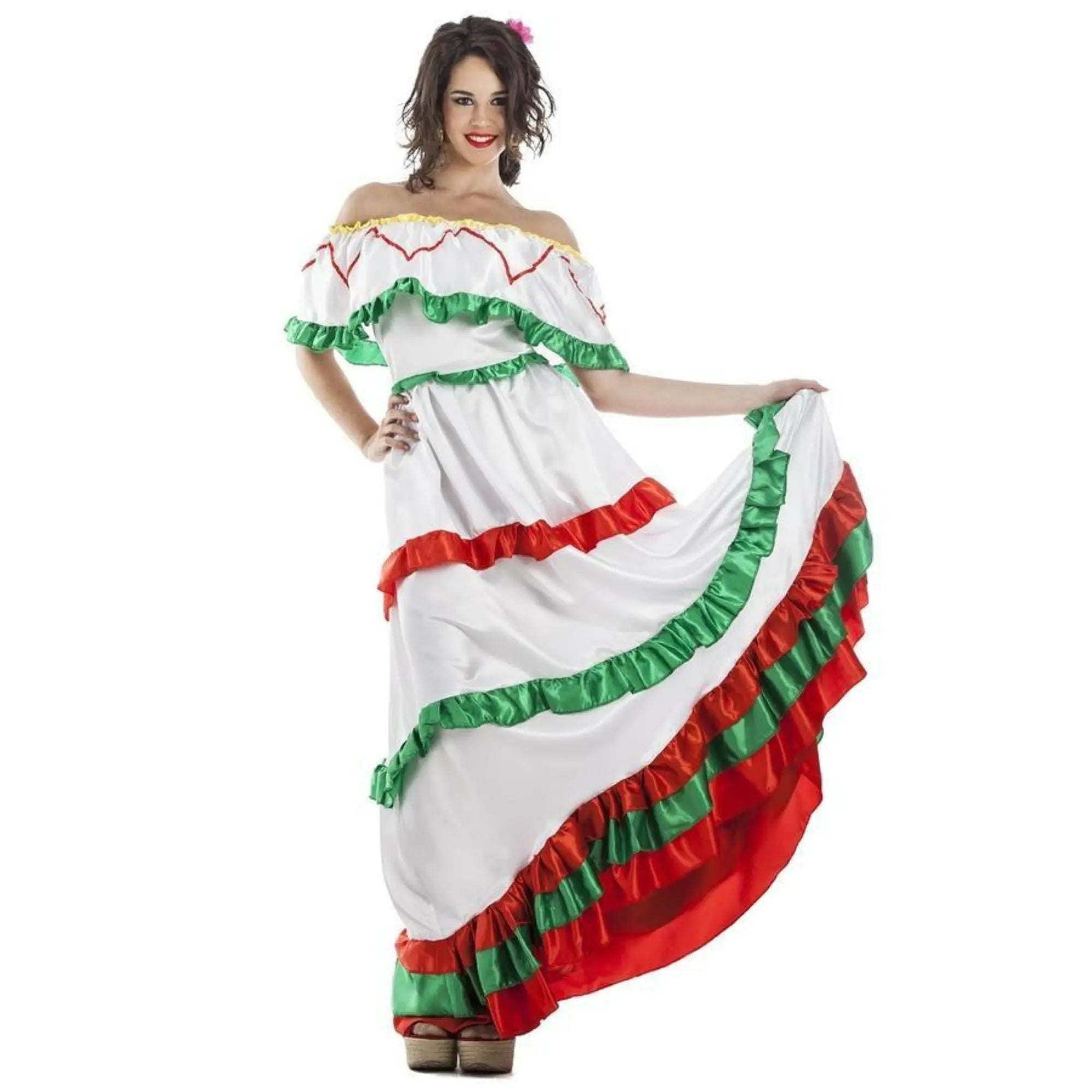 Disfraz de mexicana para mujer adulta con vestido tradicional colorido ideal para Carnaval y fiestas temáticas